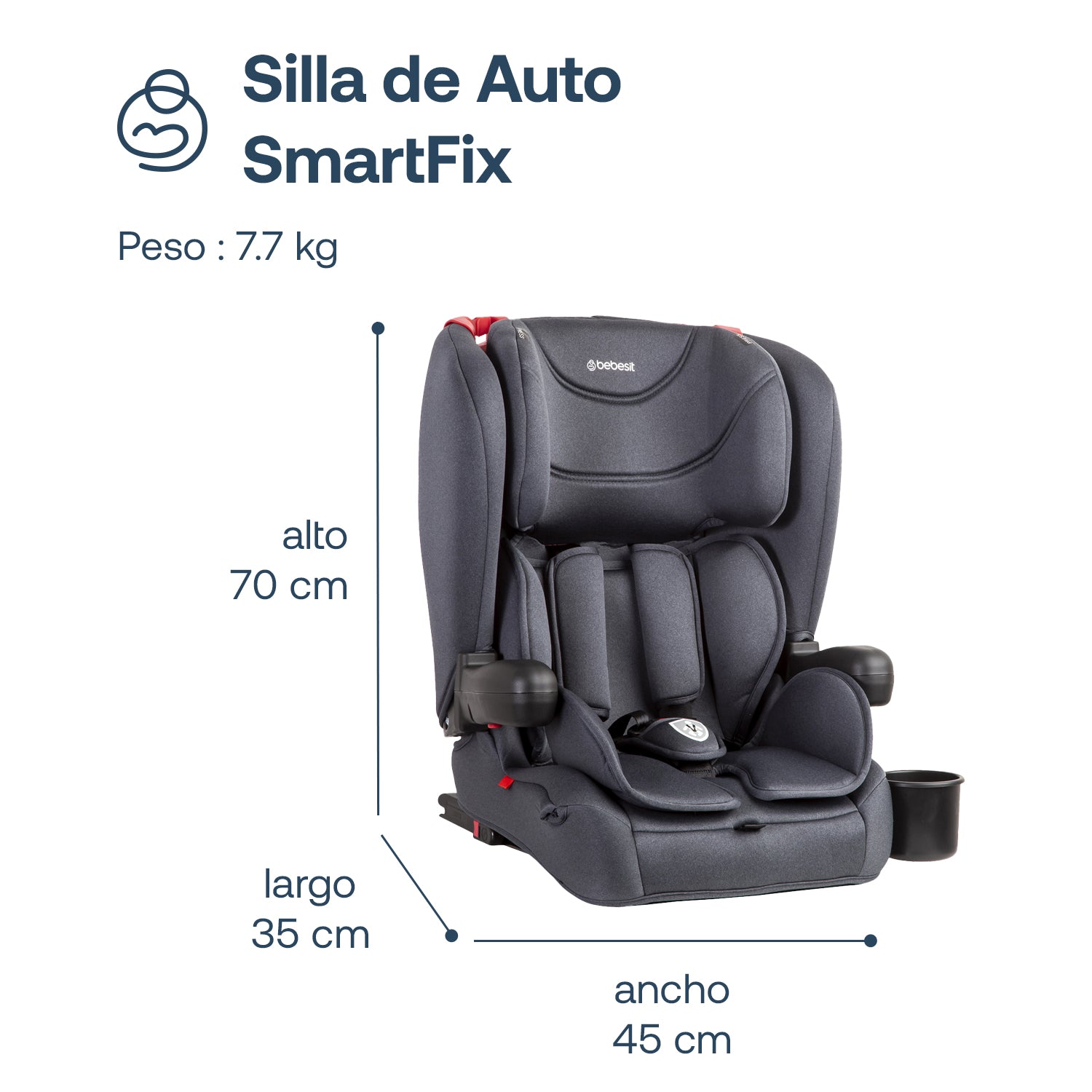 Silla de Auto Butaca SmartFix Isofix Negro