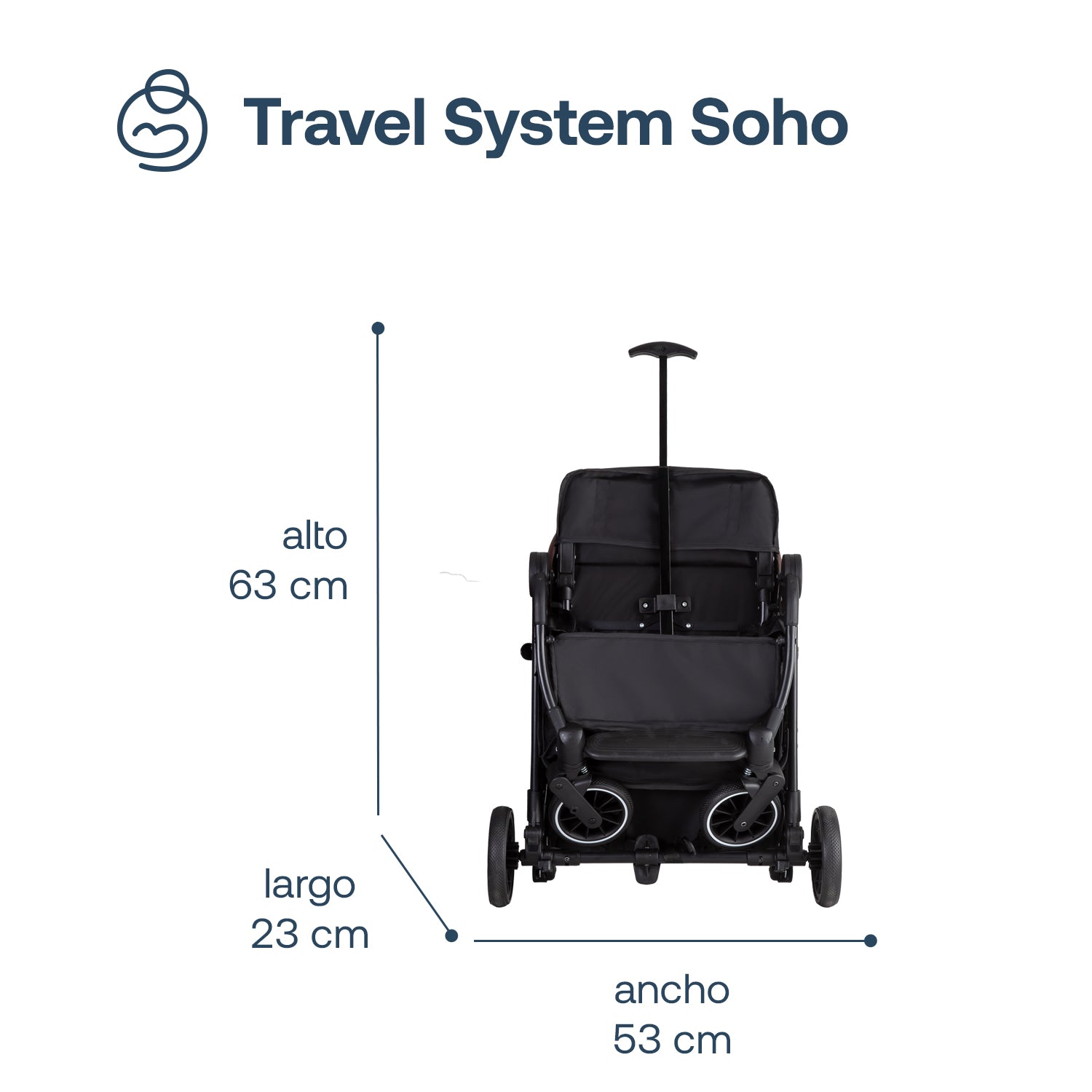 Coche Maleta Compacto Travel System Soho Gris Bebesit