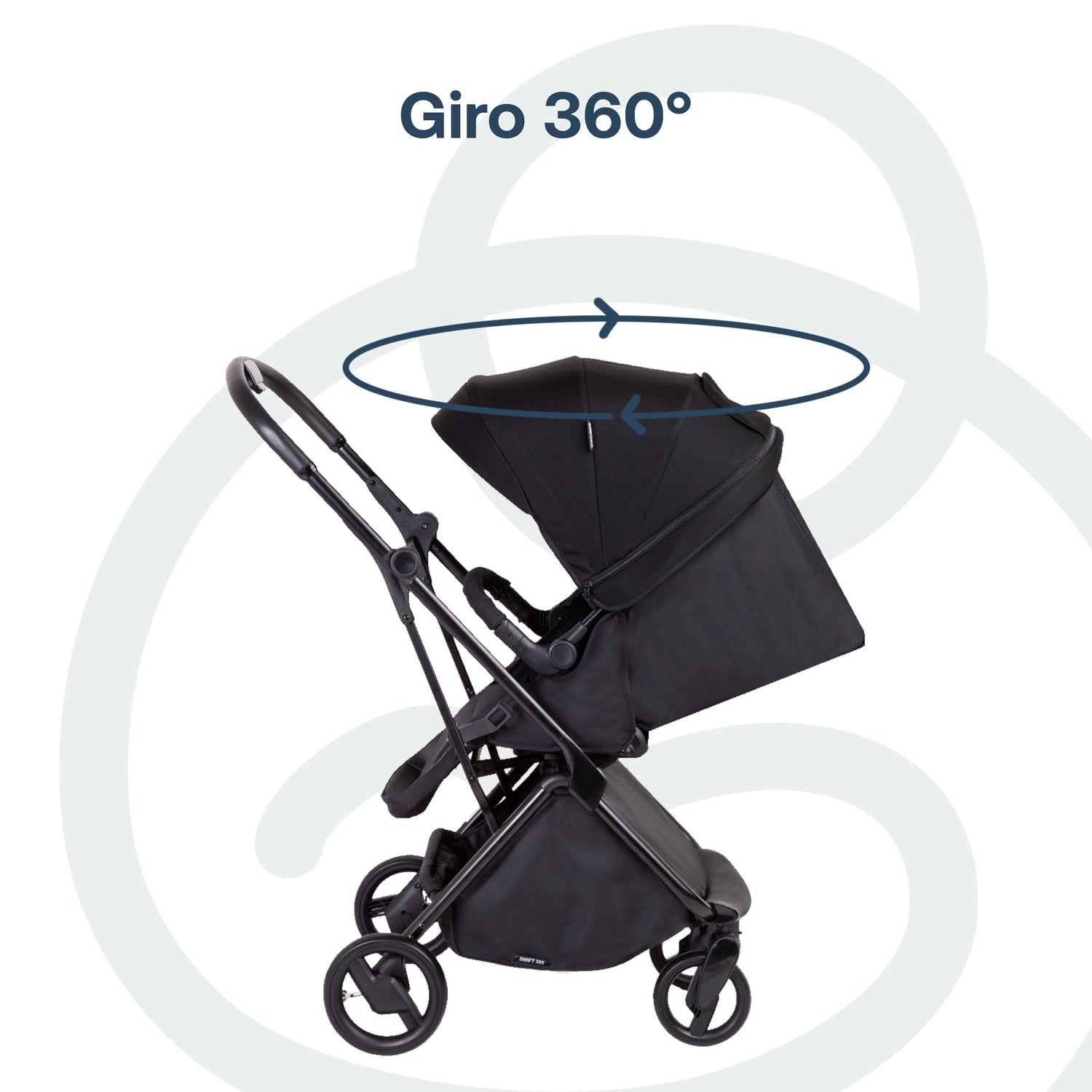 Coche Cuna travel system Swift 360 Negro