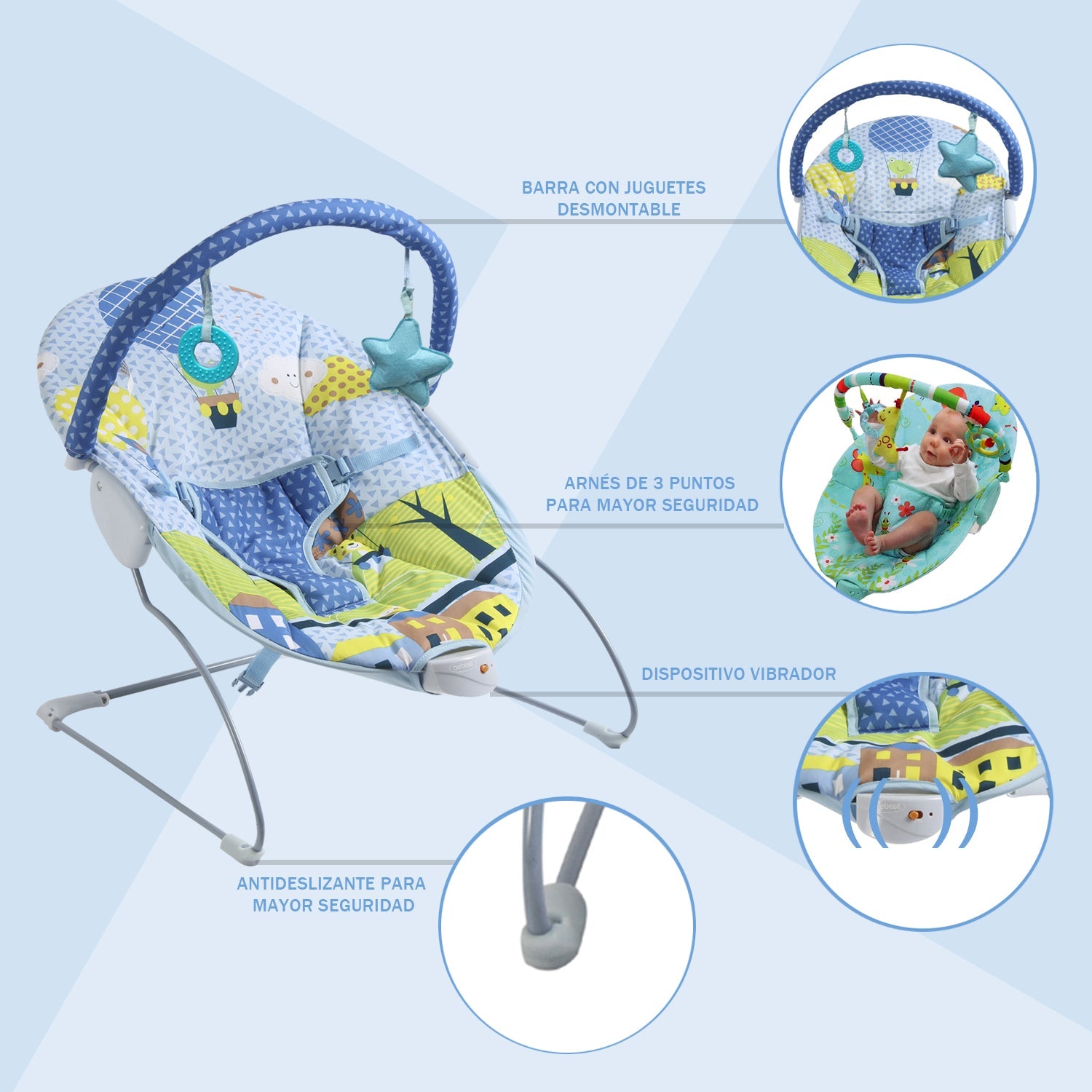 Silla Nido Vibradora Celeste
