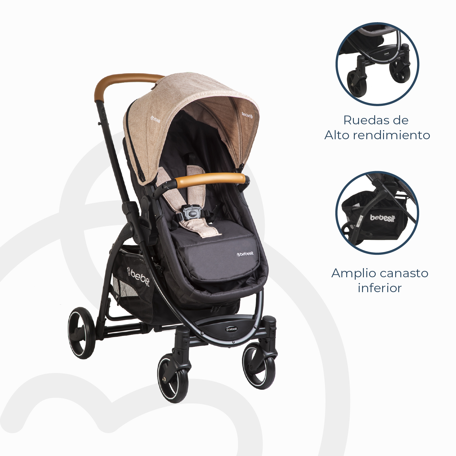 Coche Cuna travel system Fénix Beige