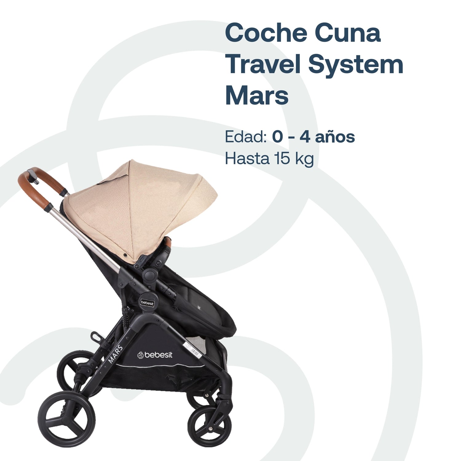 Coche Cuna travel system Mars LX Beige