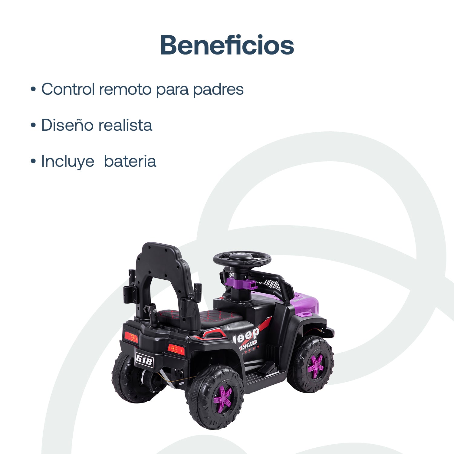 Auto Correpasillo Eléctrico Cruiser Morado Bebesit