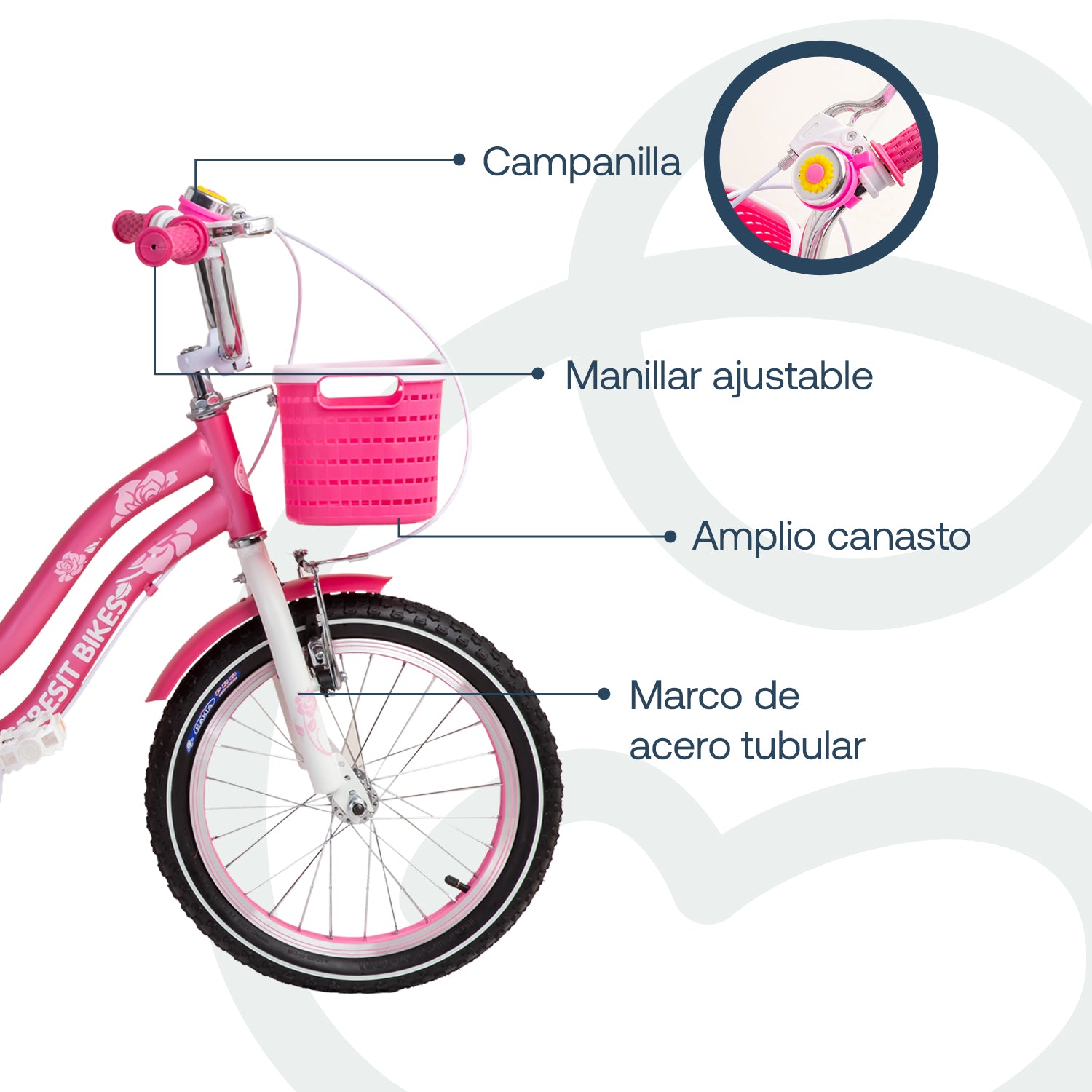 Bicicleta Infantil Queen Aro 16 Rosada
