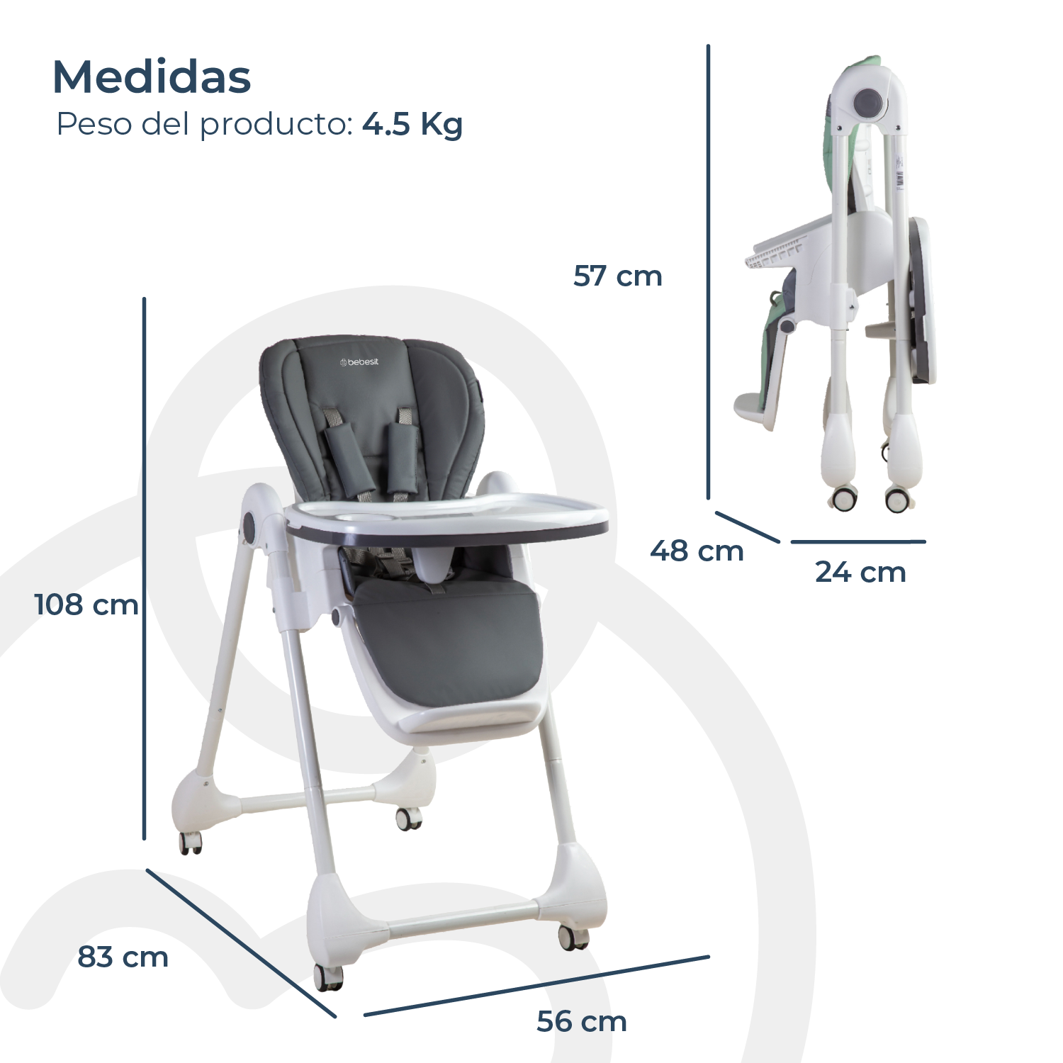 Silla de Comer EasyFeed Gris