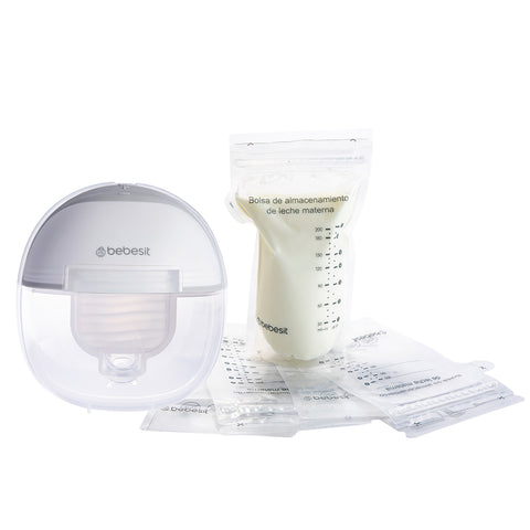 Extractor Leche Materna Eléctrico Manos Libre + 10 Bolsas