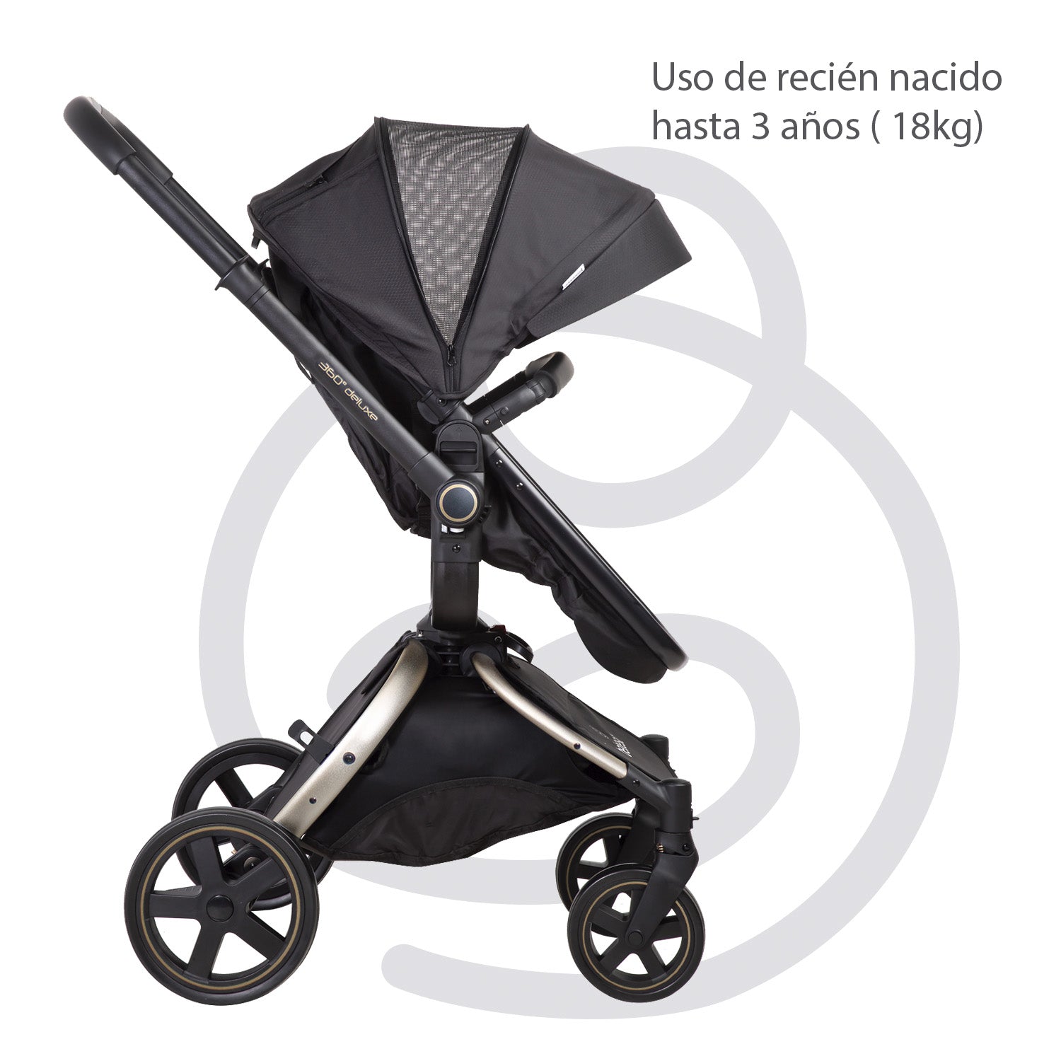 Coche Cuna Travel System Deluxe 360° SX Dorado Bebesit