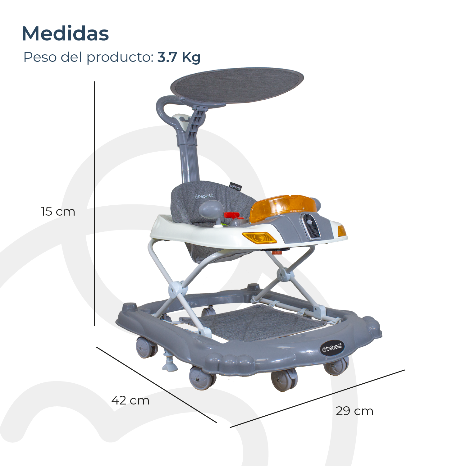 Andador 3 en 1 Discover & Play Gris