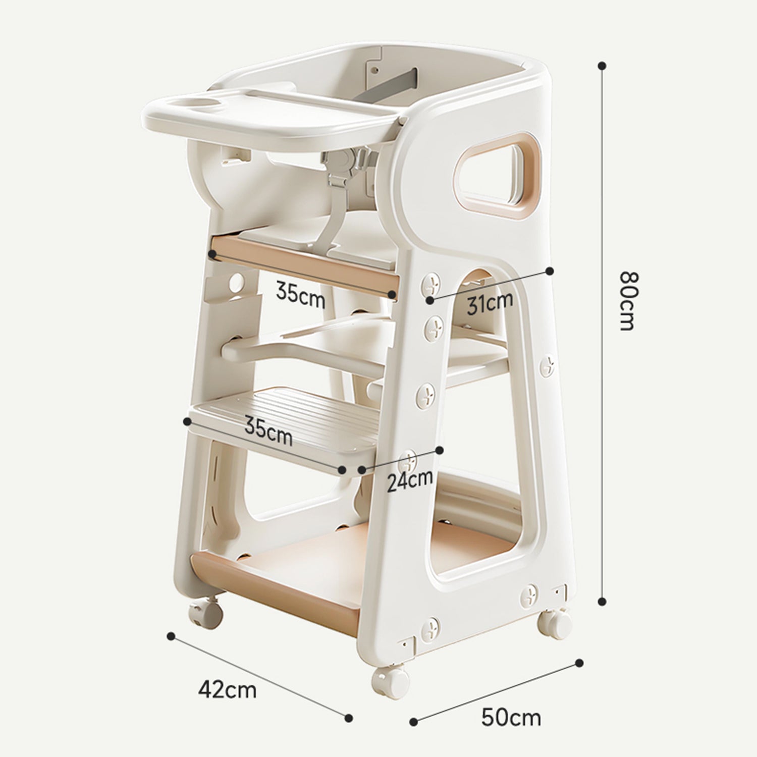 Silla de Comer para Bebés TidyFeed Blanco Gris