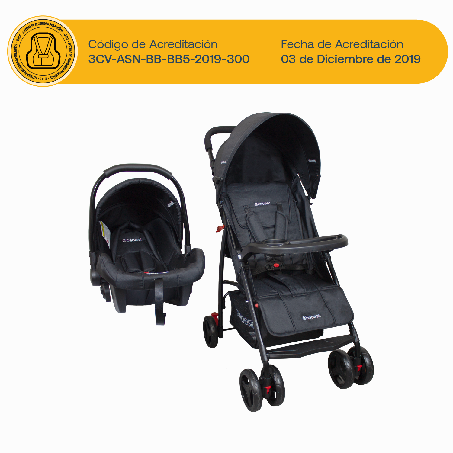 Coche Travel System Summer Negro