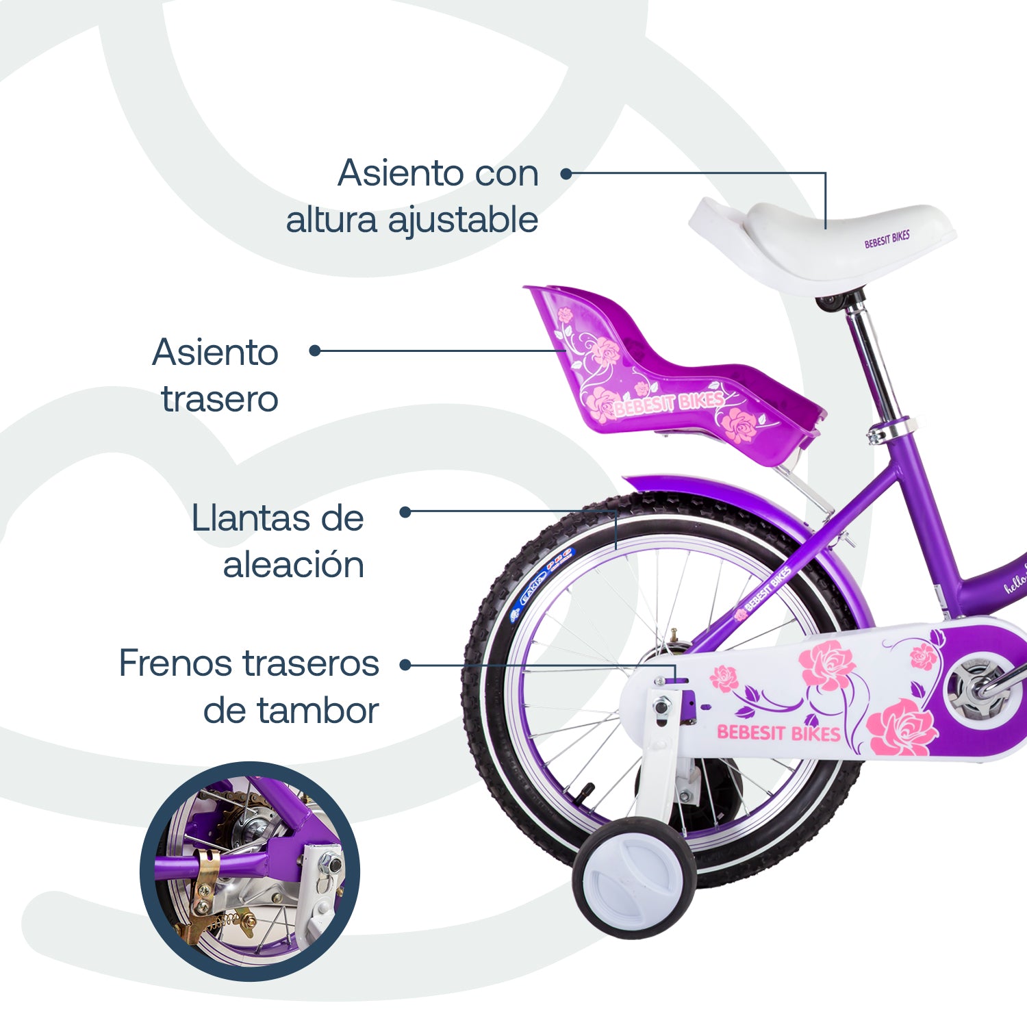 Bicicleta Infantil Queen Aro 16 Morada