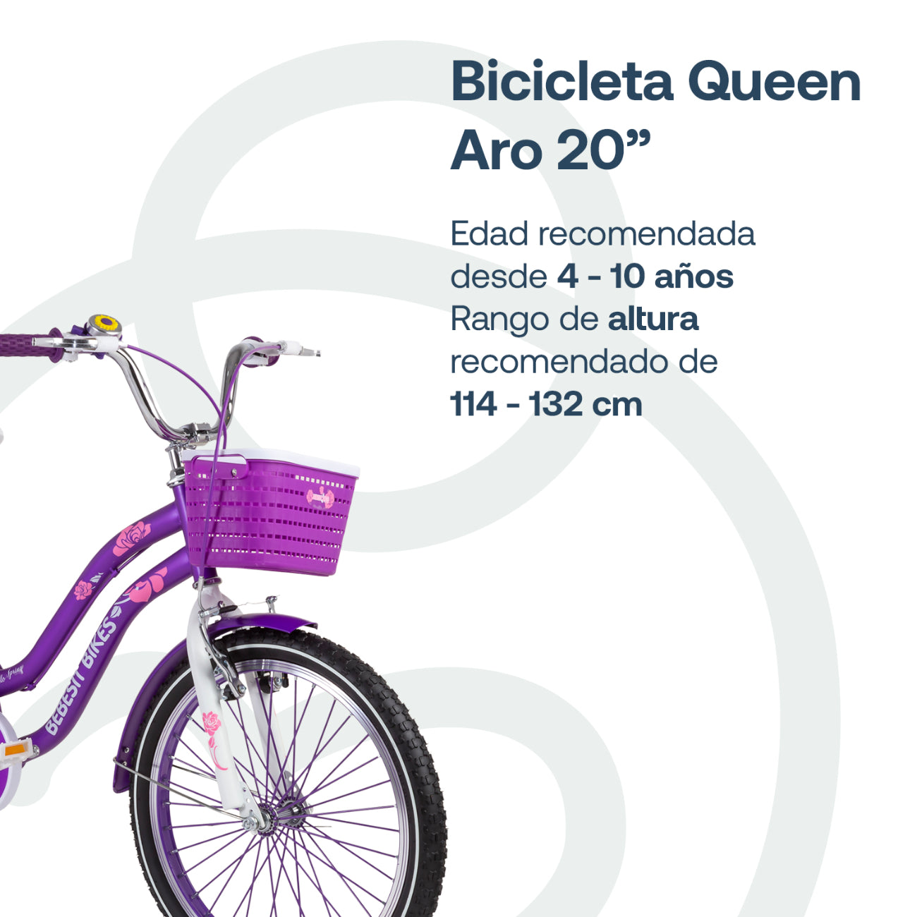 Bicicleta Infantil Queen Aro 20 Morada