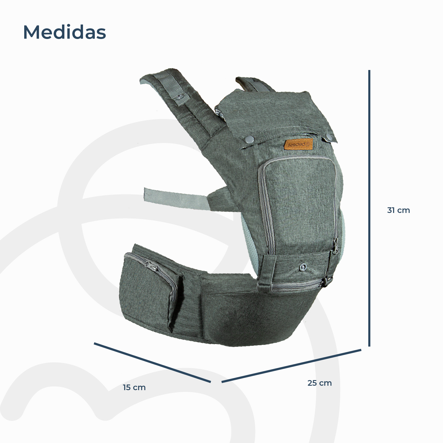 Porta Bebe Arnés con asiento cuidados cadera Hip Seat Gris