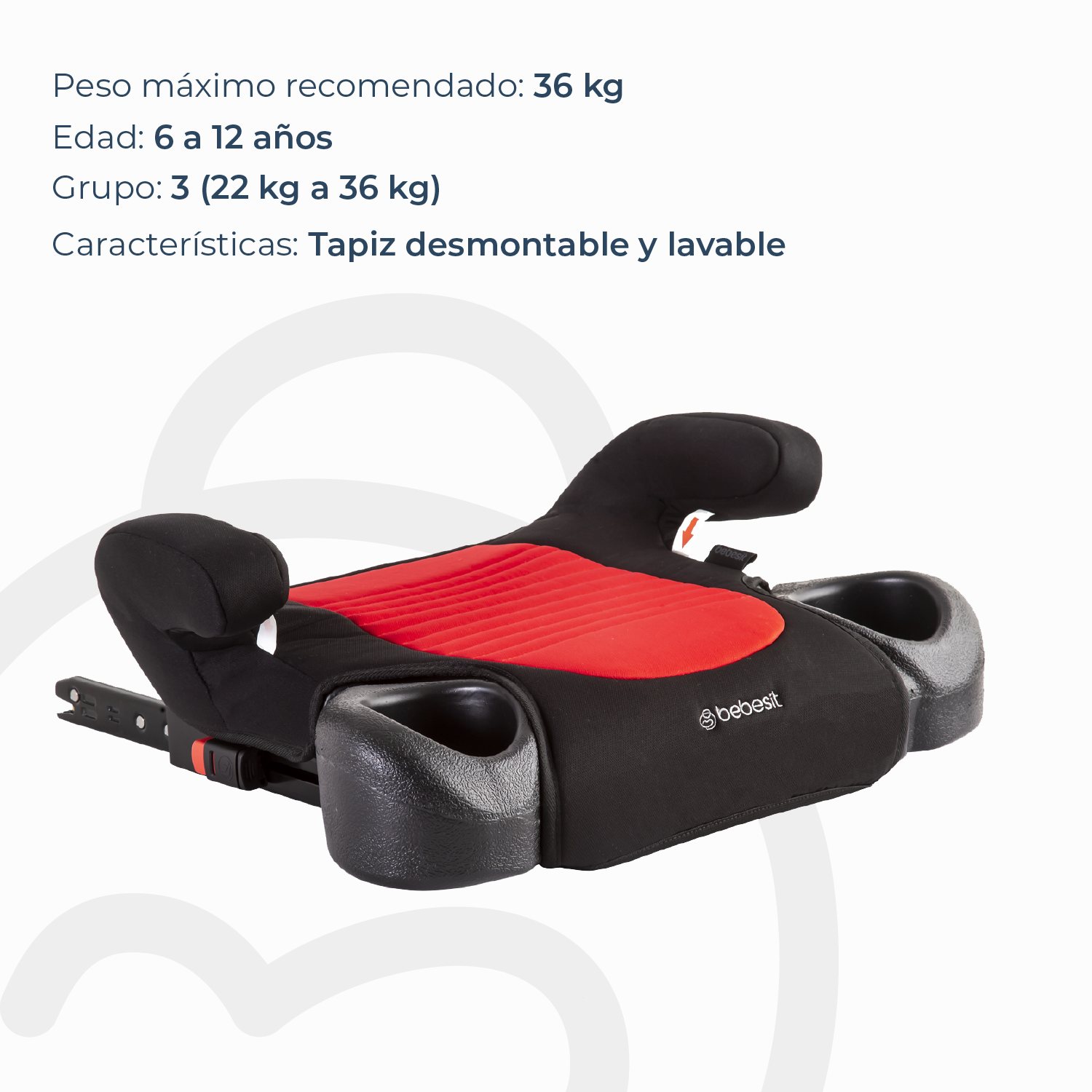 Alzador Isofix Rojo Bebesit