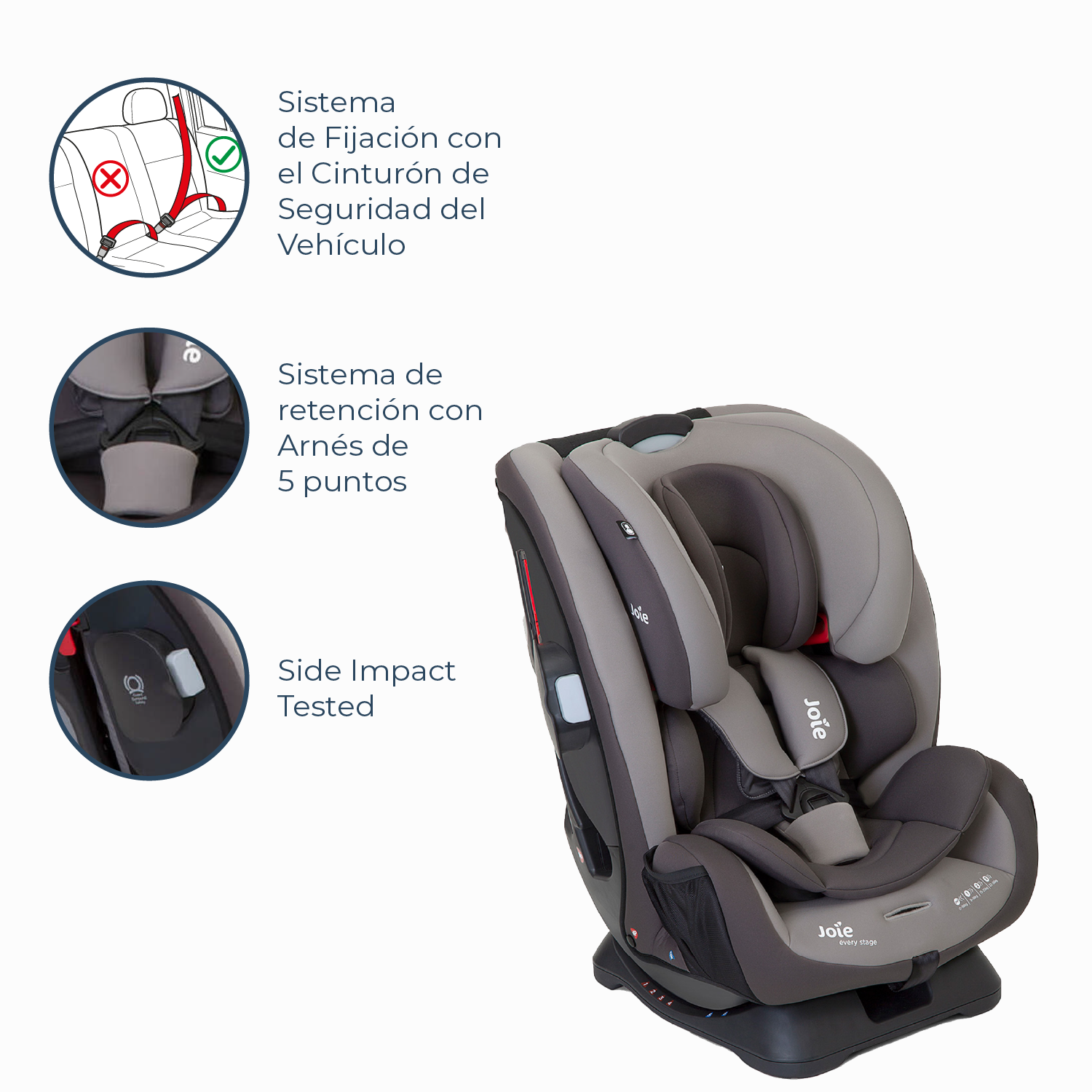 Silla de Auto Convertible Every Stage Dark Pewter