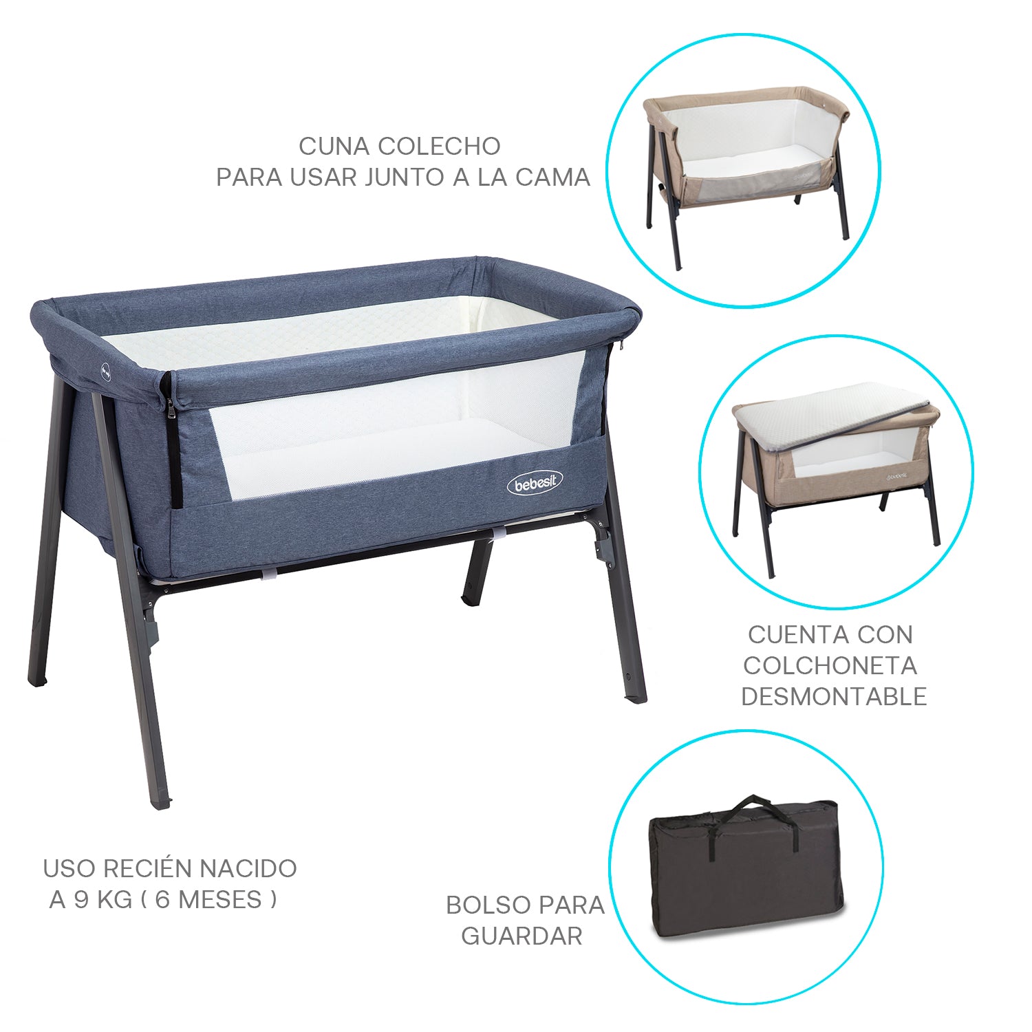 Cuna Easy Colecho Blue