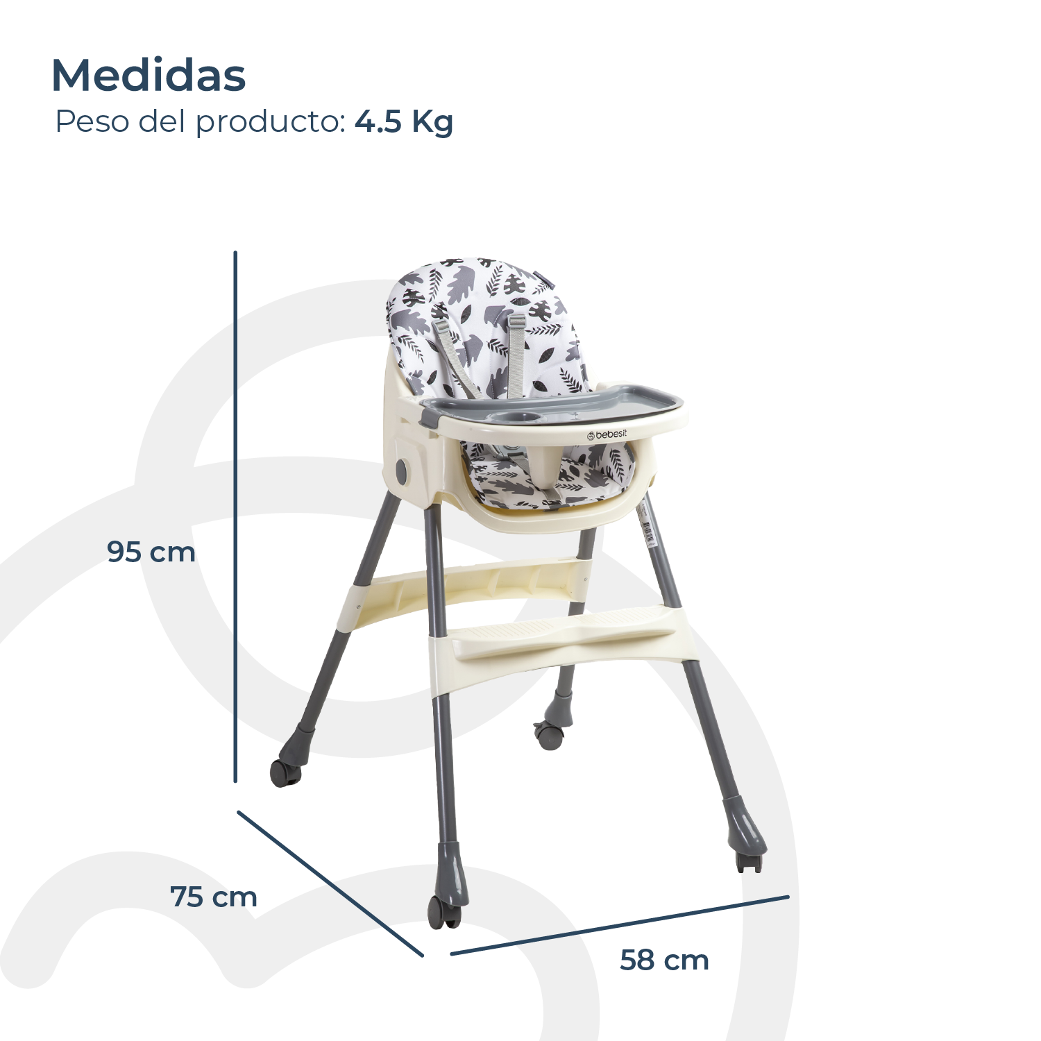 Silla de Comer Steps Gris