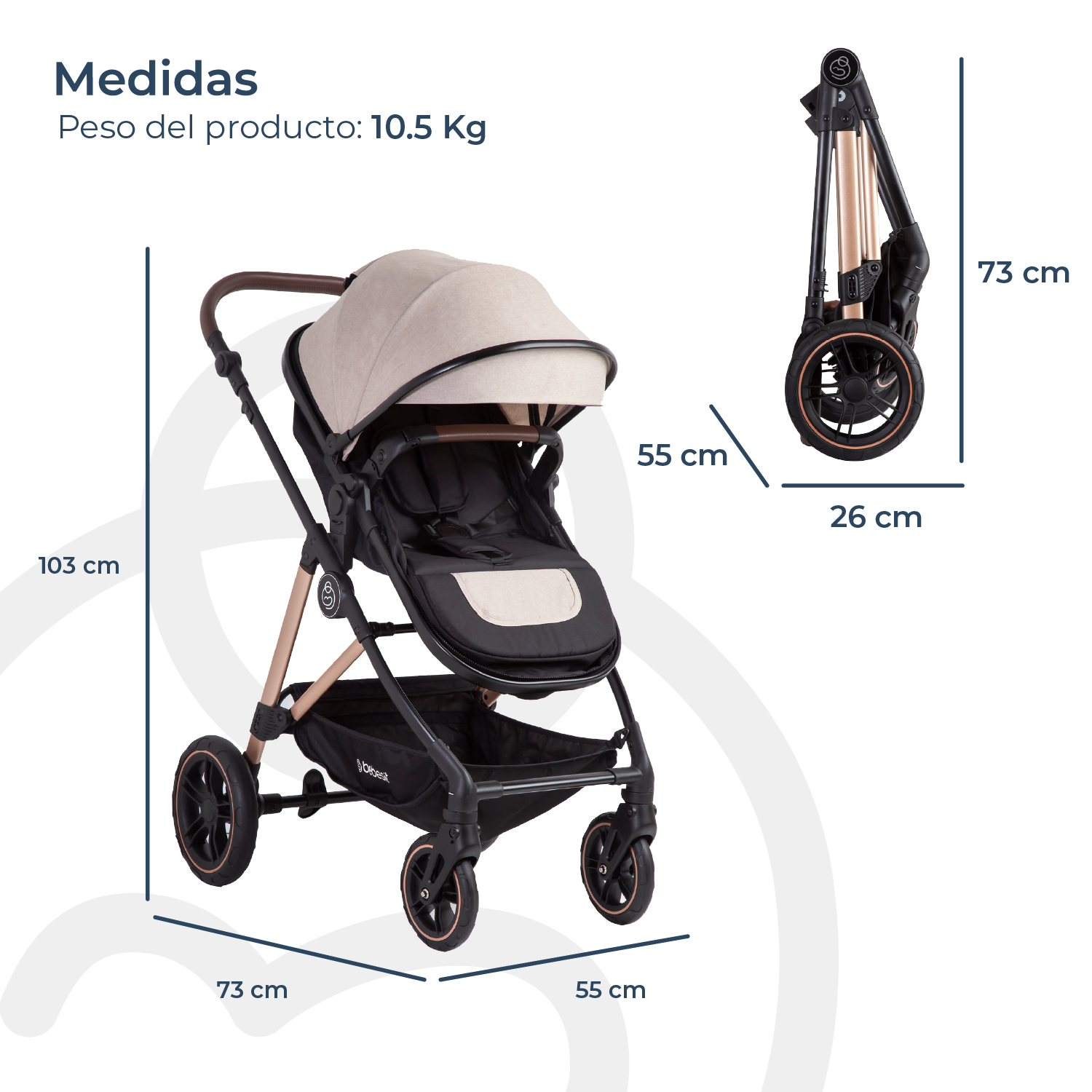 Coche Cuna travel system Neo Beige