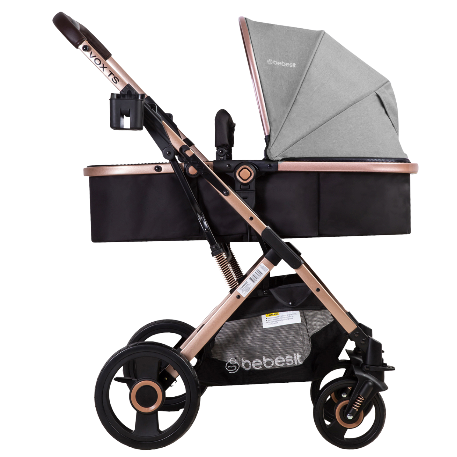 Coche Cuna Paseo Vox Gold Gris