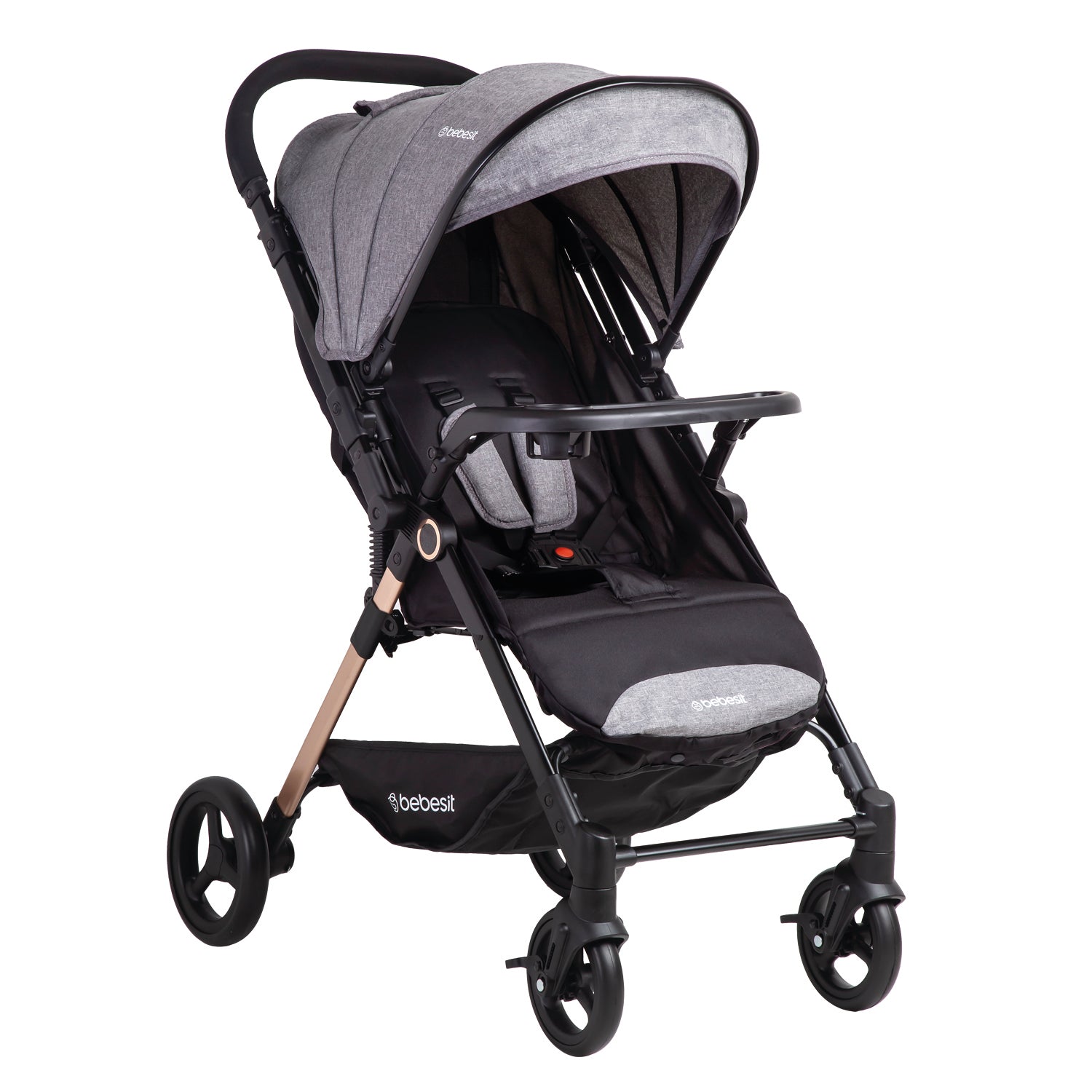 Coche de Paseo City Reversible con Bandeja Gris