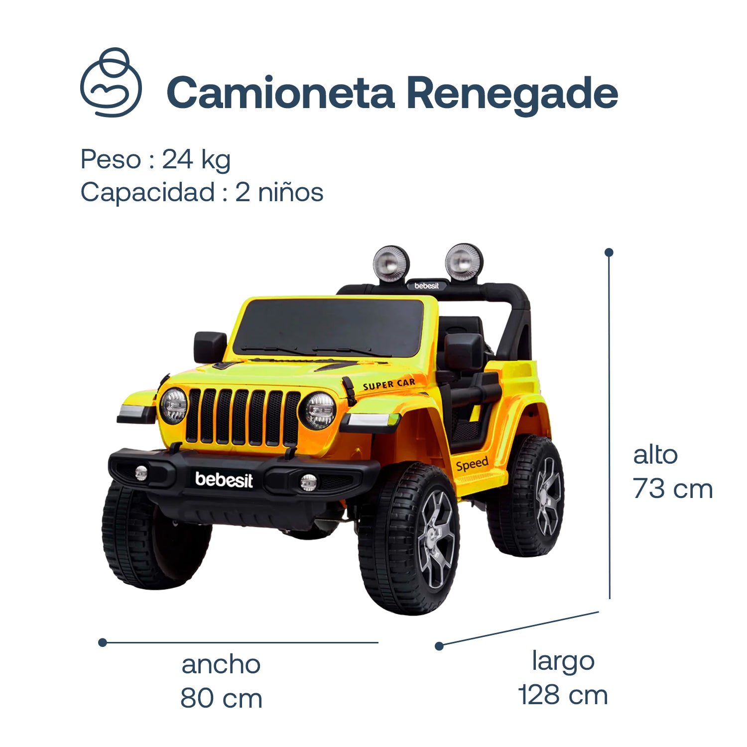 Camioneta Eléctrica Renegade Amarillo Bebesit