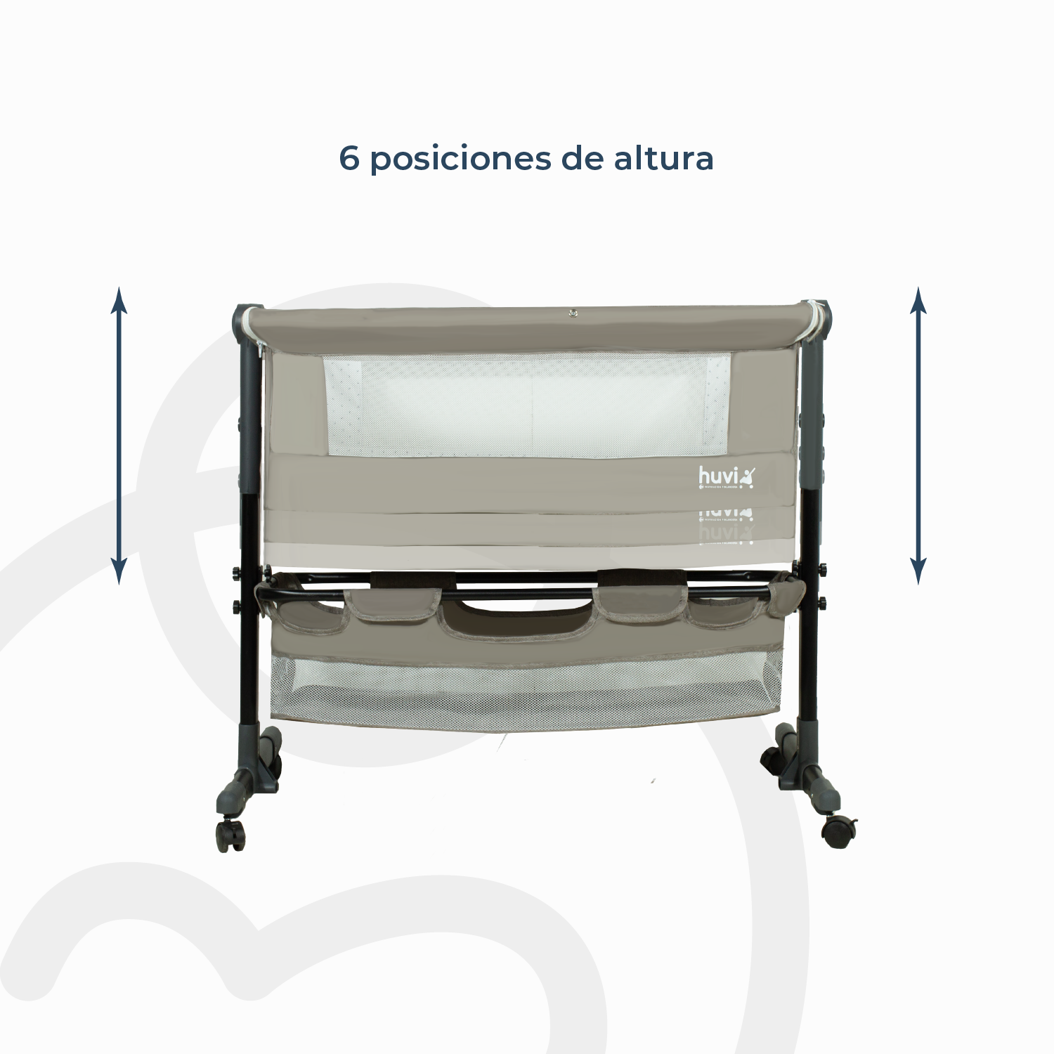 Cuna Colecho Cozy con Colchón Mosquitero y Canasto Beige Huvi