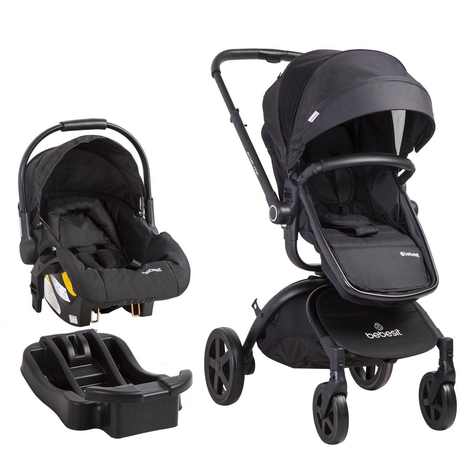 Coche Cuna travel system Deluxe 360° SX Negro