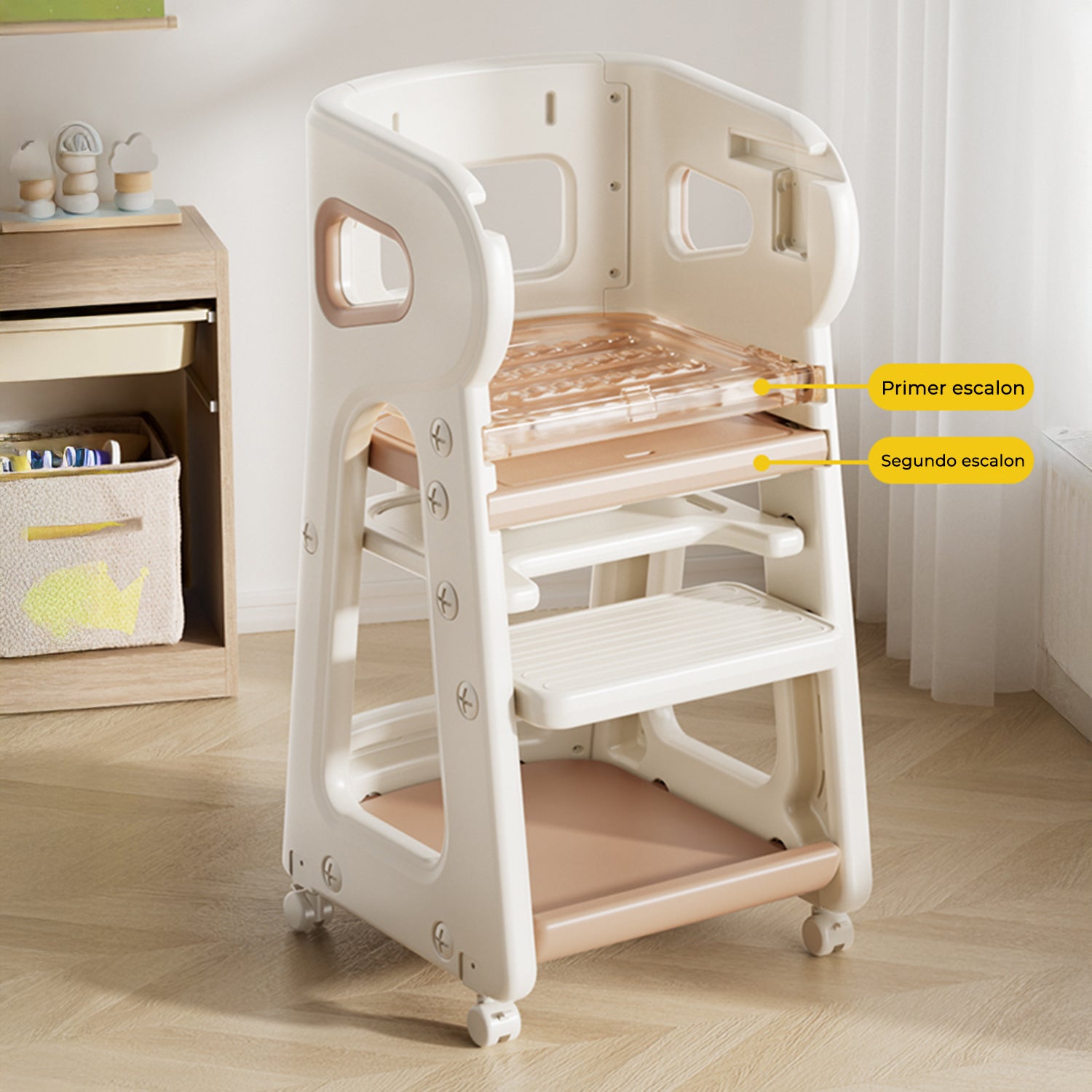 Silla de Comer para Bebés TidyFeed Blanco Gris