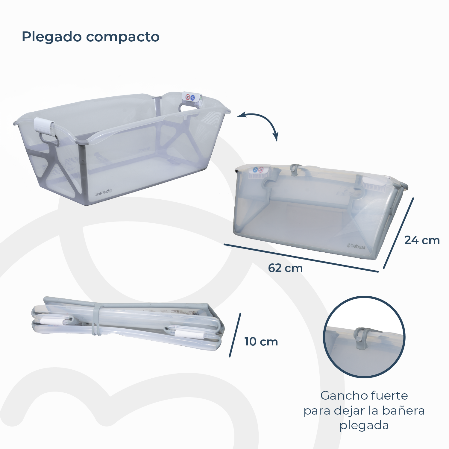 Bañera Flexi 3 en 1 Plegable + Soporte de Bebesit