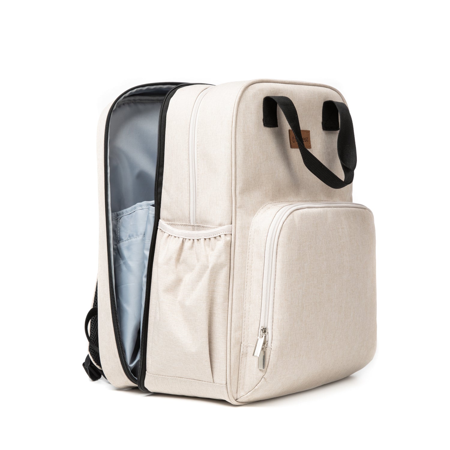 Mochila 3 Maternal En 1 Pañalera Cuna Y Mudador Portátil Beige