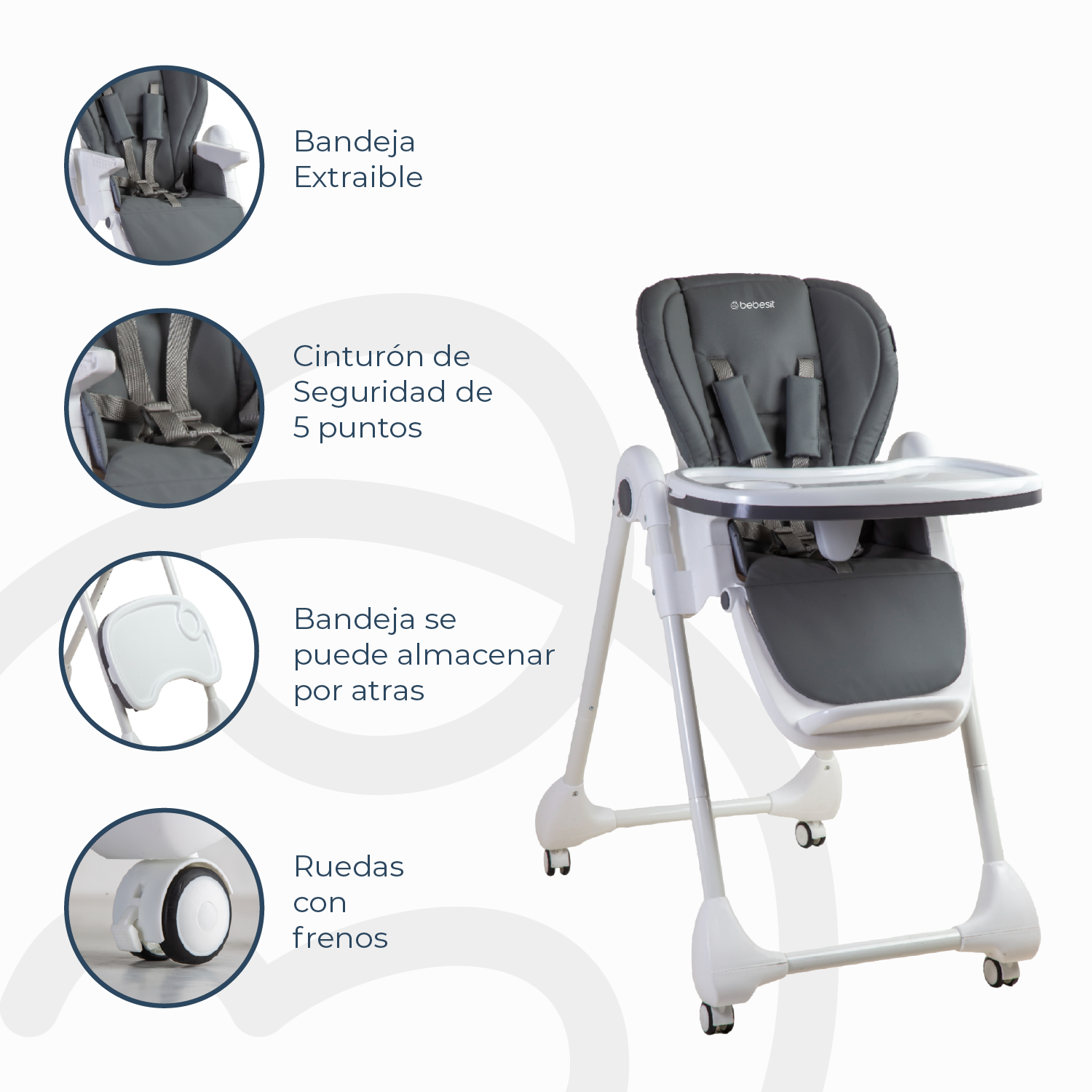Silla de Comer EasyFeed Gris