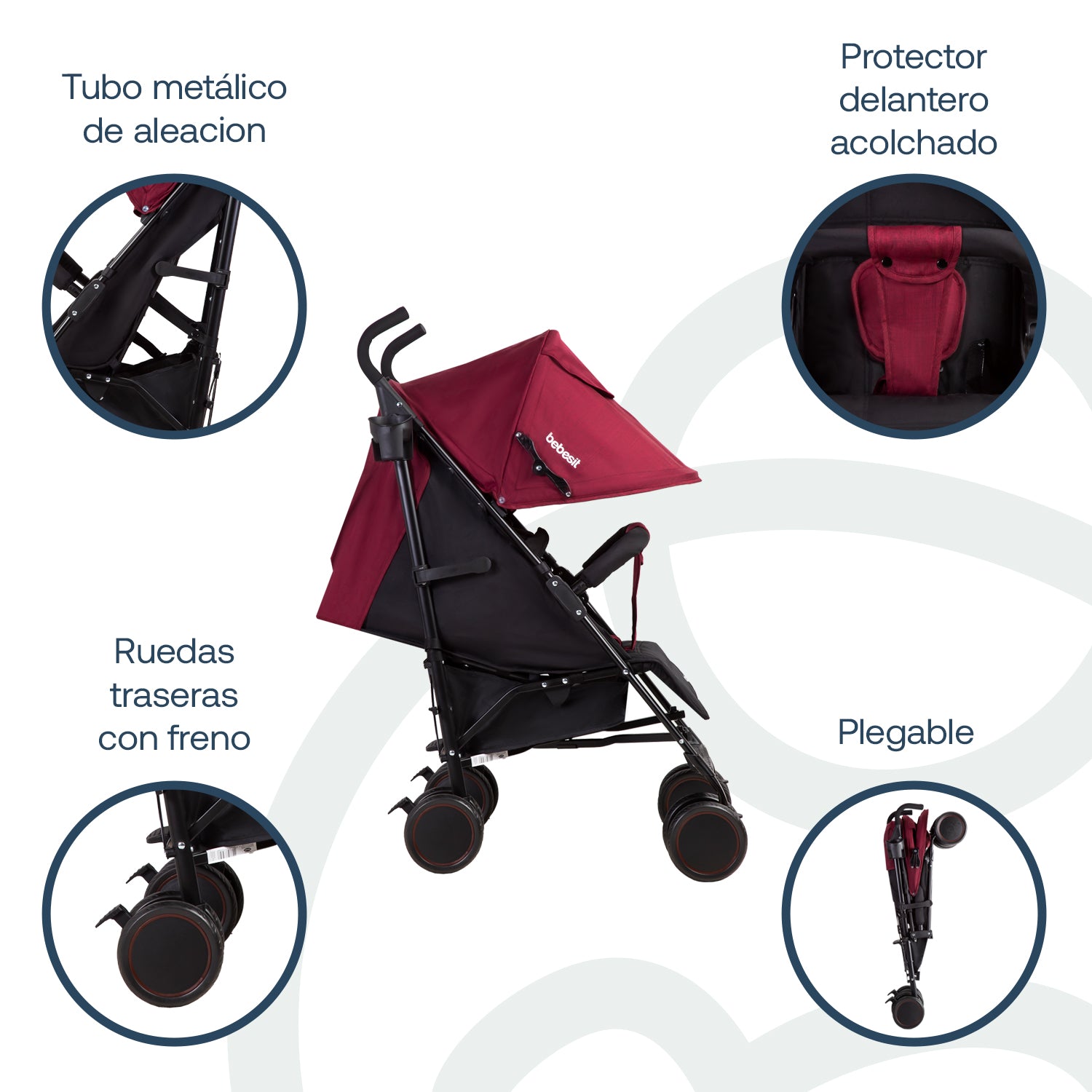 Coche Paragua Khronos Rojo