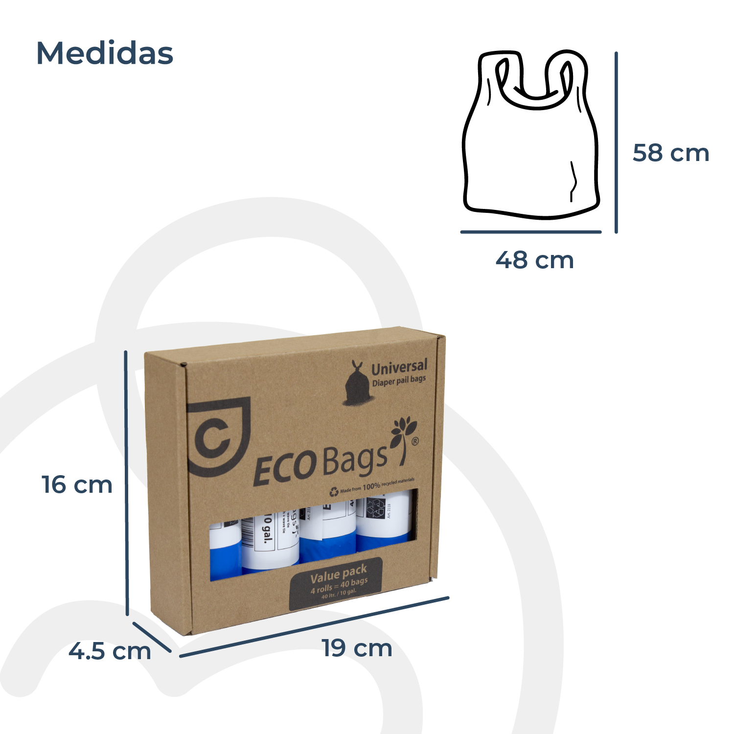Bolsas Basura EcoBags 4x40 Bebesit