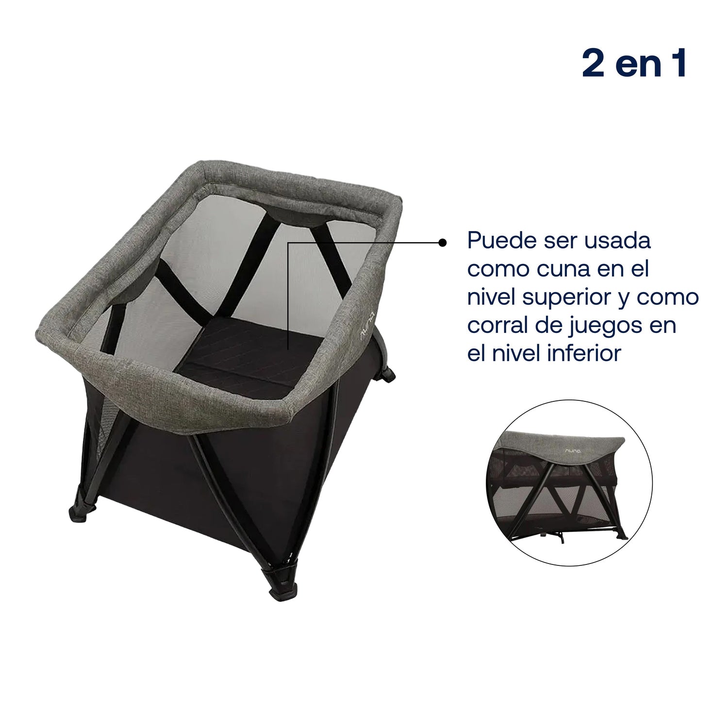Cuna Pack and Play Sena Aire Charcoal