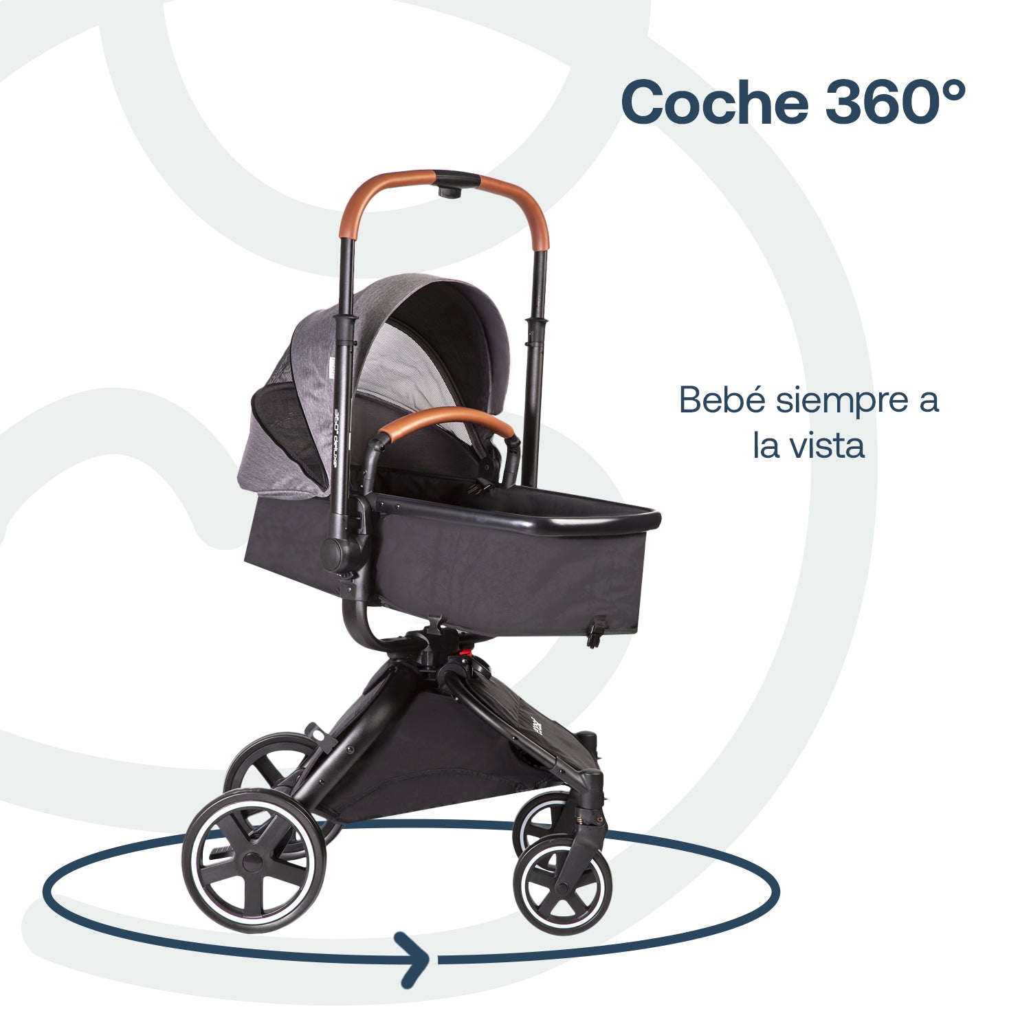 Coche Cuna travel system Deluxe 360° SX Gris