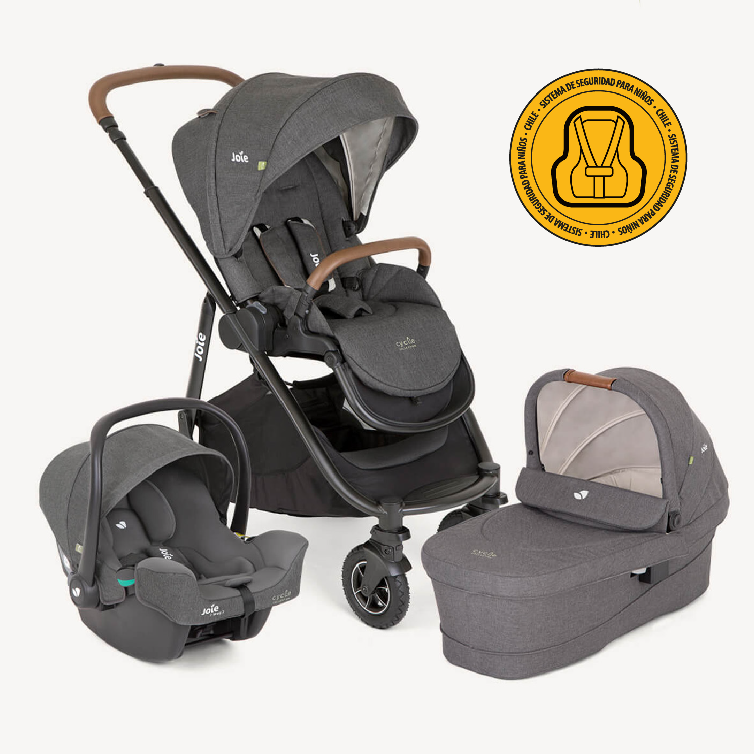 Coche Travel System Versatrax Trio Shale Joie