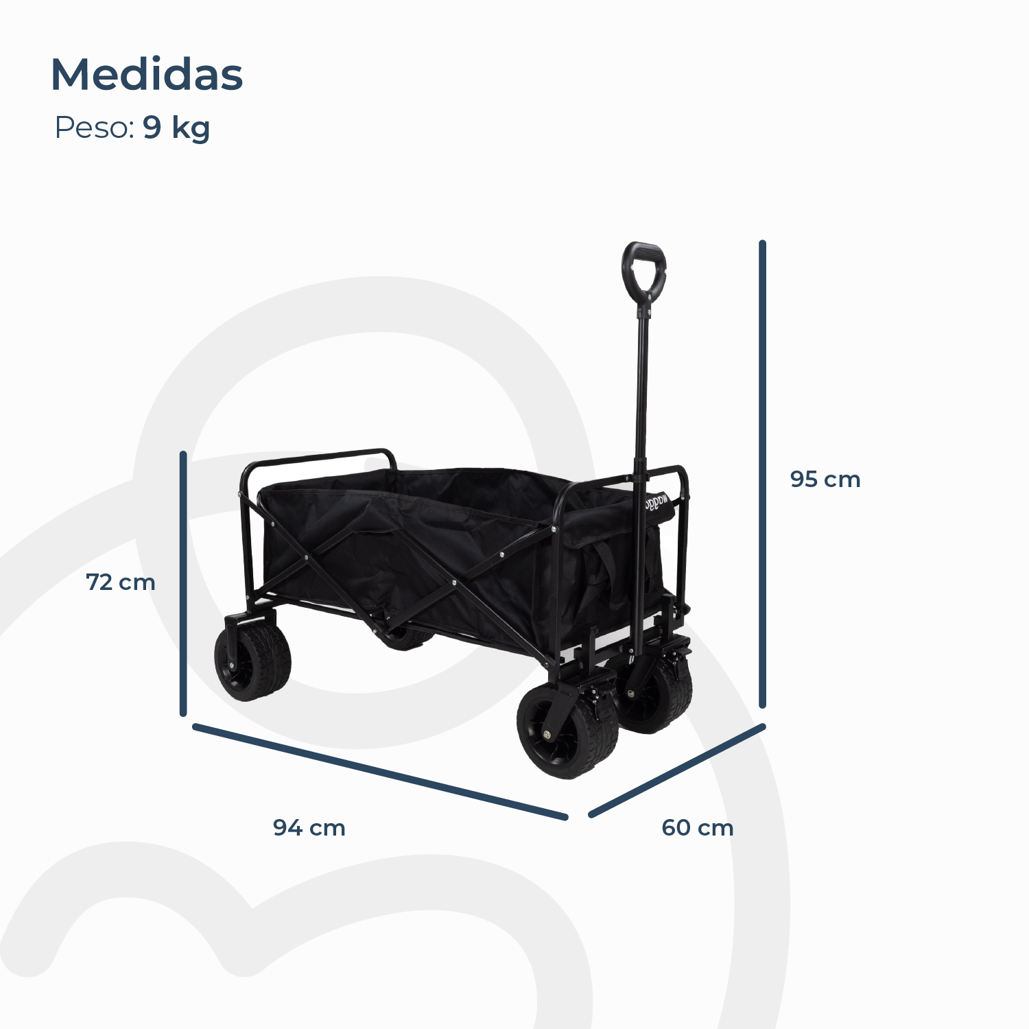 Carro de arrastre Wagon Negro