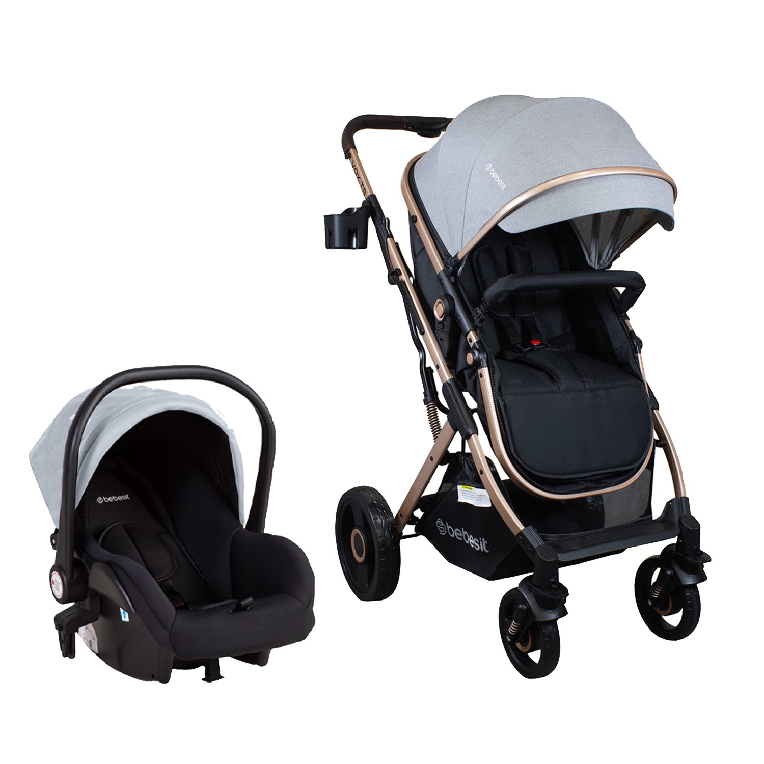 Coche Cuna Travel System Vox Gold Gris Bebesit