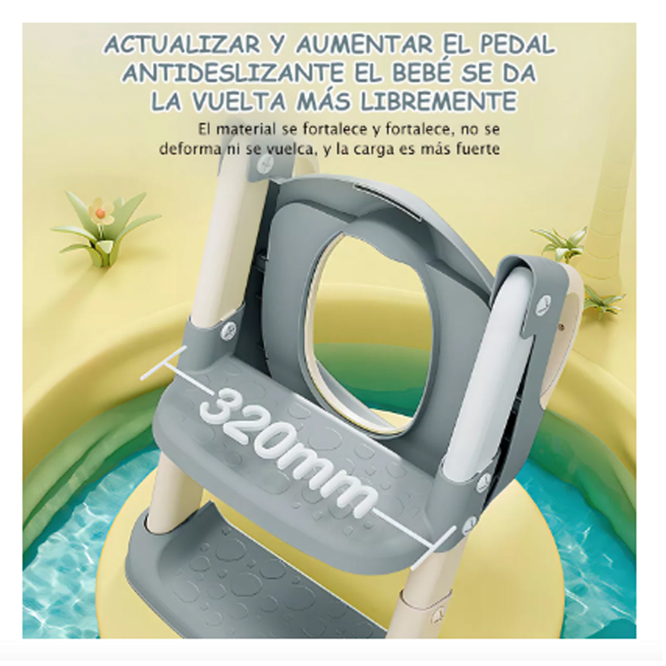 Asiento reductor con Escalera para baño entranamiento Bebe