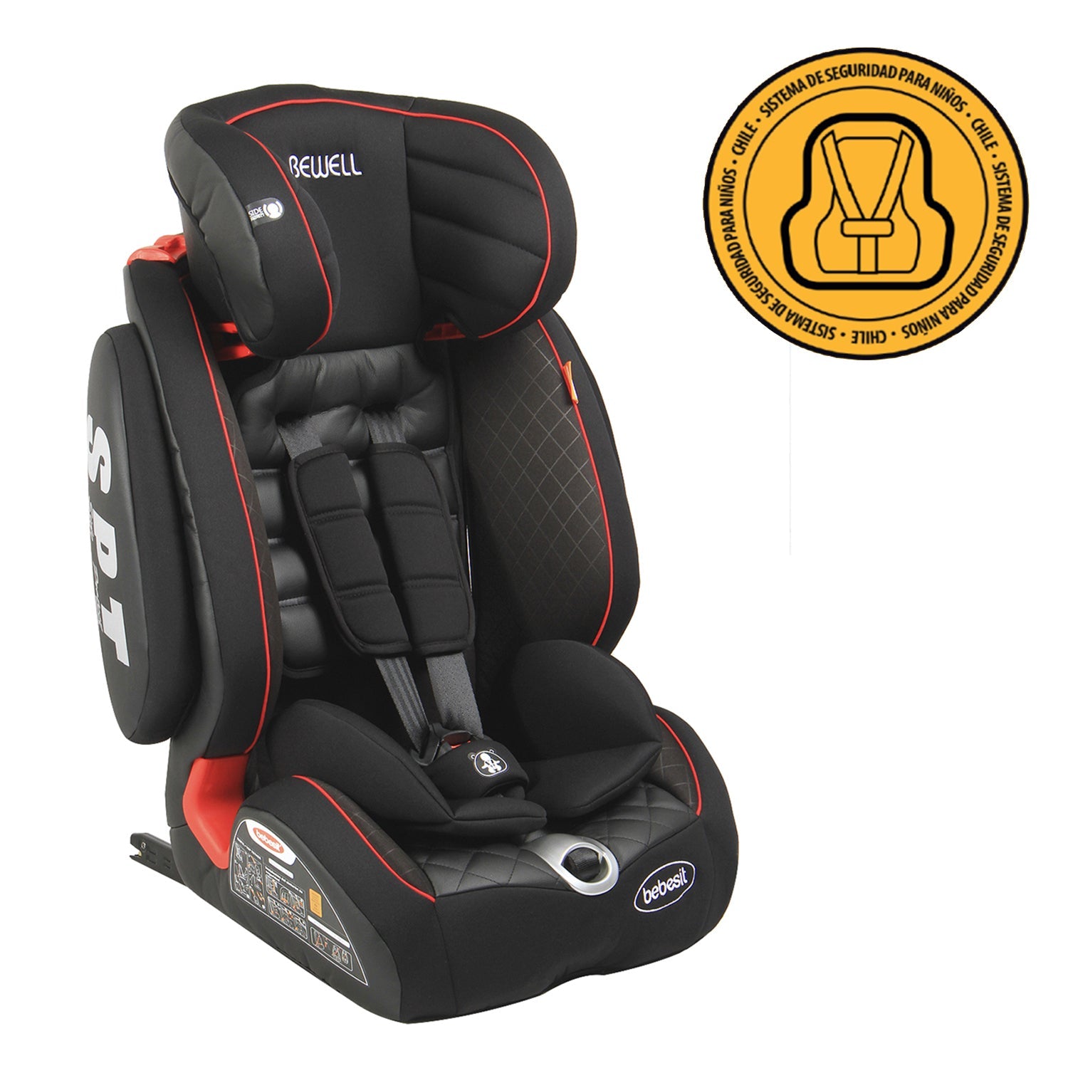 Silla de Auto Butaca Bewell Isofix Roja