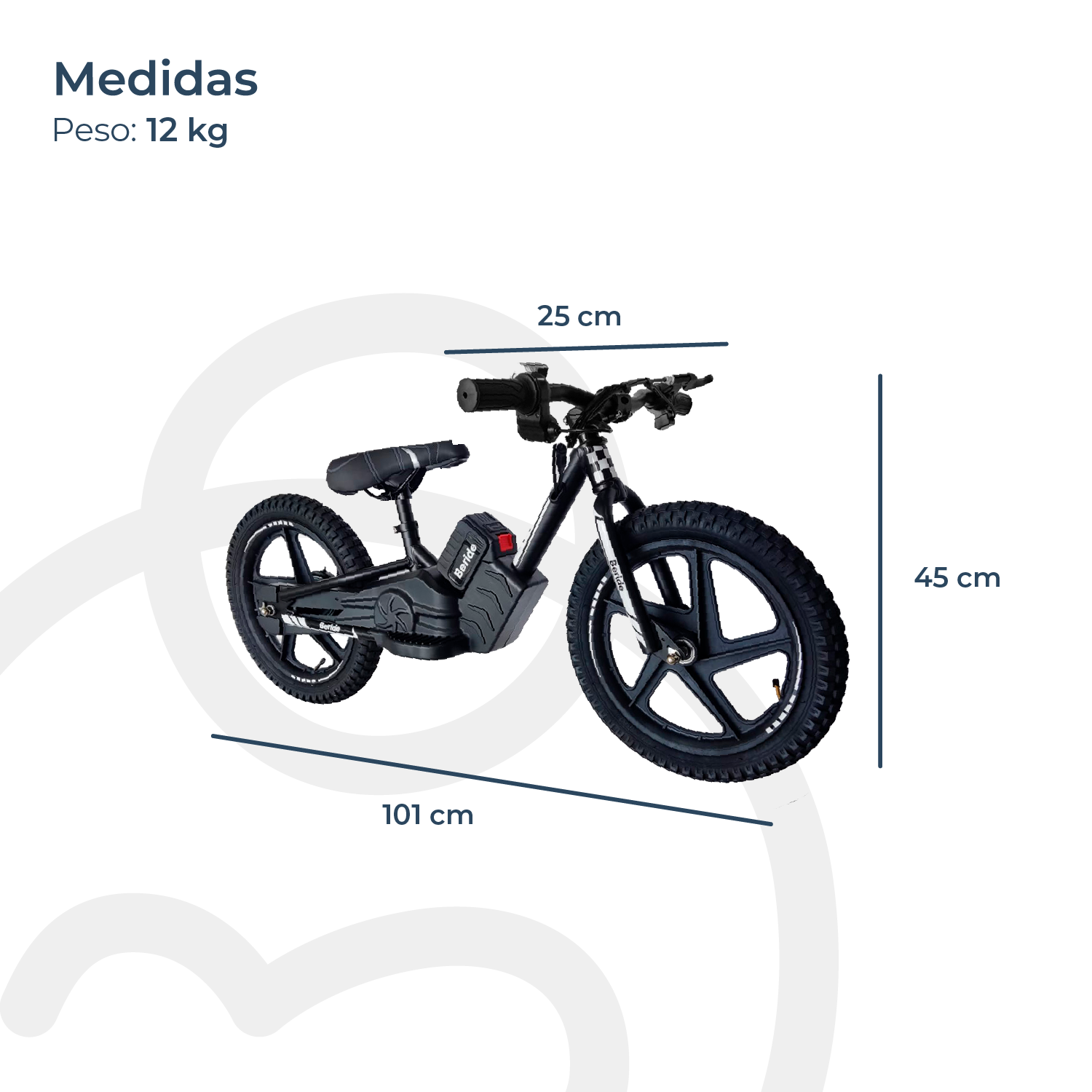 Bicicleta Eléctrica BeRide Aro 12 Negra