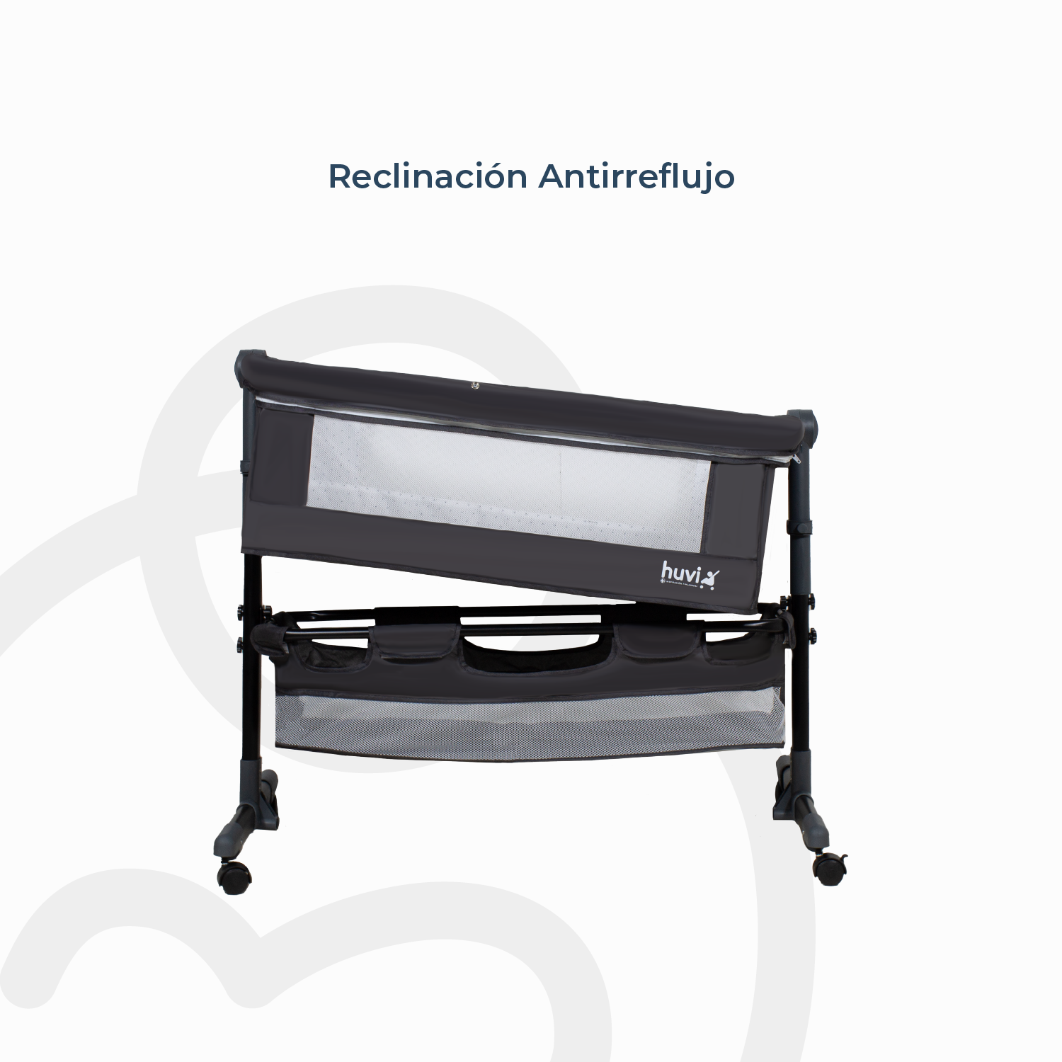 Cuna Colecho Cozy con Colchón Mosquitero y Canasto Negro Huvi