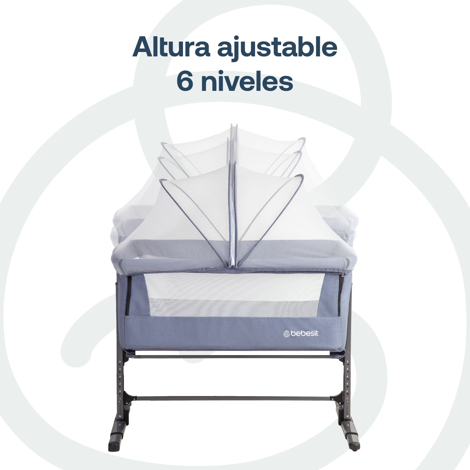 Cuna Colecho con Mosquitero MySide LX Azul Bebesit
