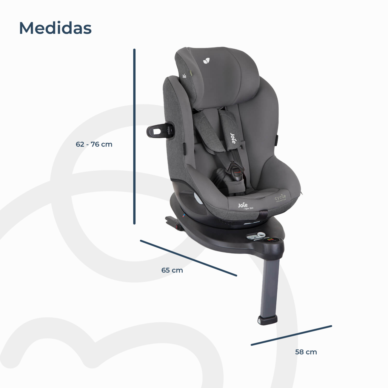 Silla de Auto Giratoria i-Spin 360 Shell Gray Joie