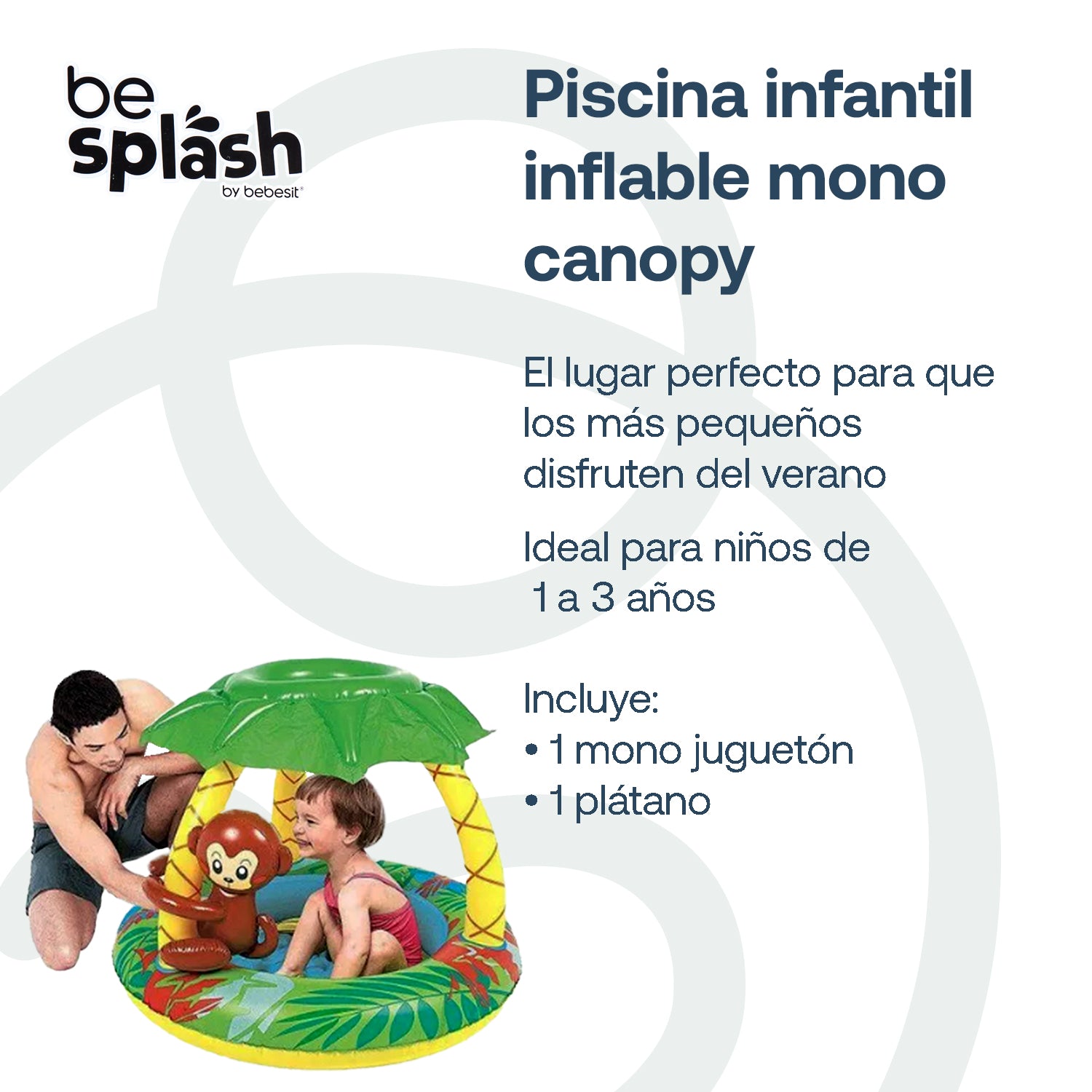 Piscina Infantil Inflable Selva Parasol Be Splash