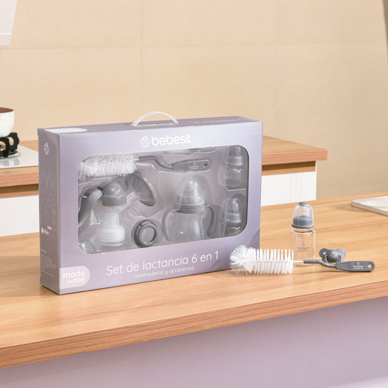 Set de Lactancia 6 en 1 Mamaderas y Accesorios Bebesit