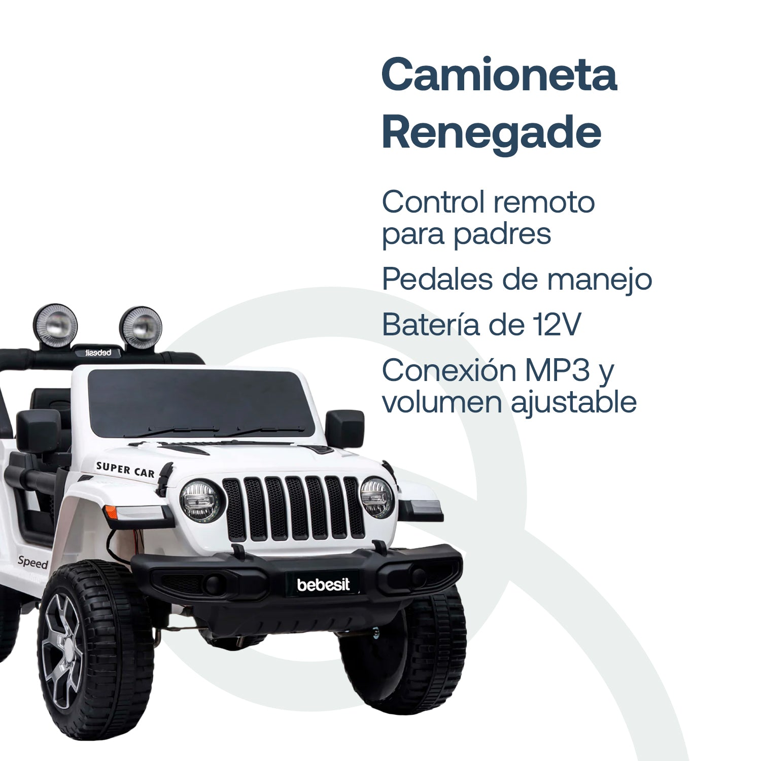 Camioneta Eléctrica Renegade Blanco Bebesit