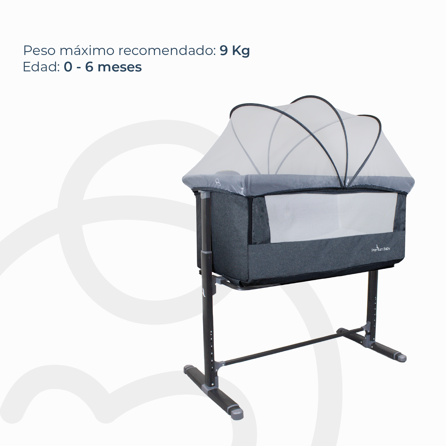 Cuna Colecho Con Dispositivo de Vibración Premium Baby Mix Bebesit Gris