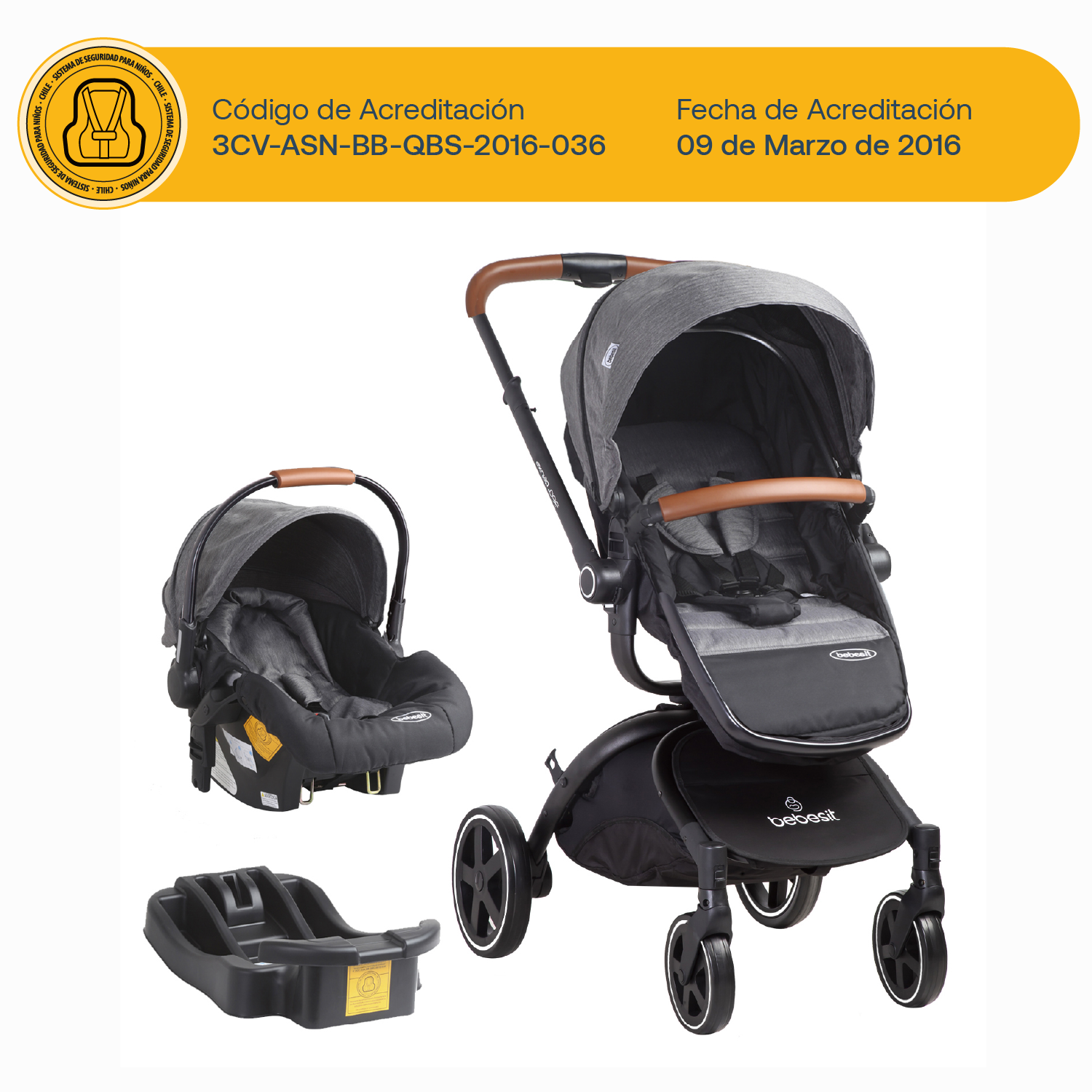 Coche Cuna travel system Deluxe 360° SX Gris