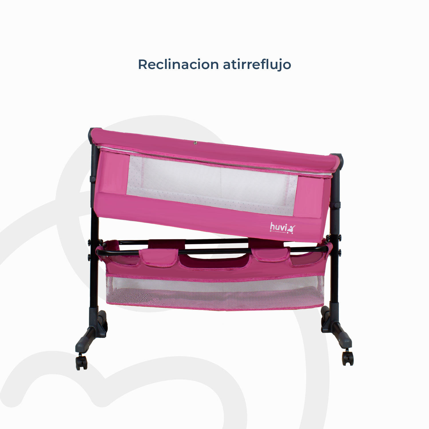 Cuna Colecho Cozy con Colchón Mosquitero y Canasto Rosa Huvi